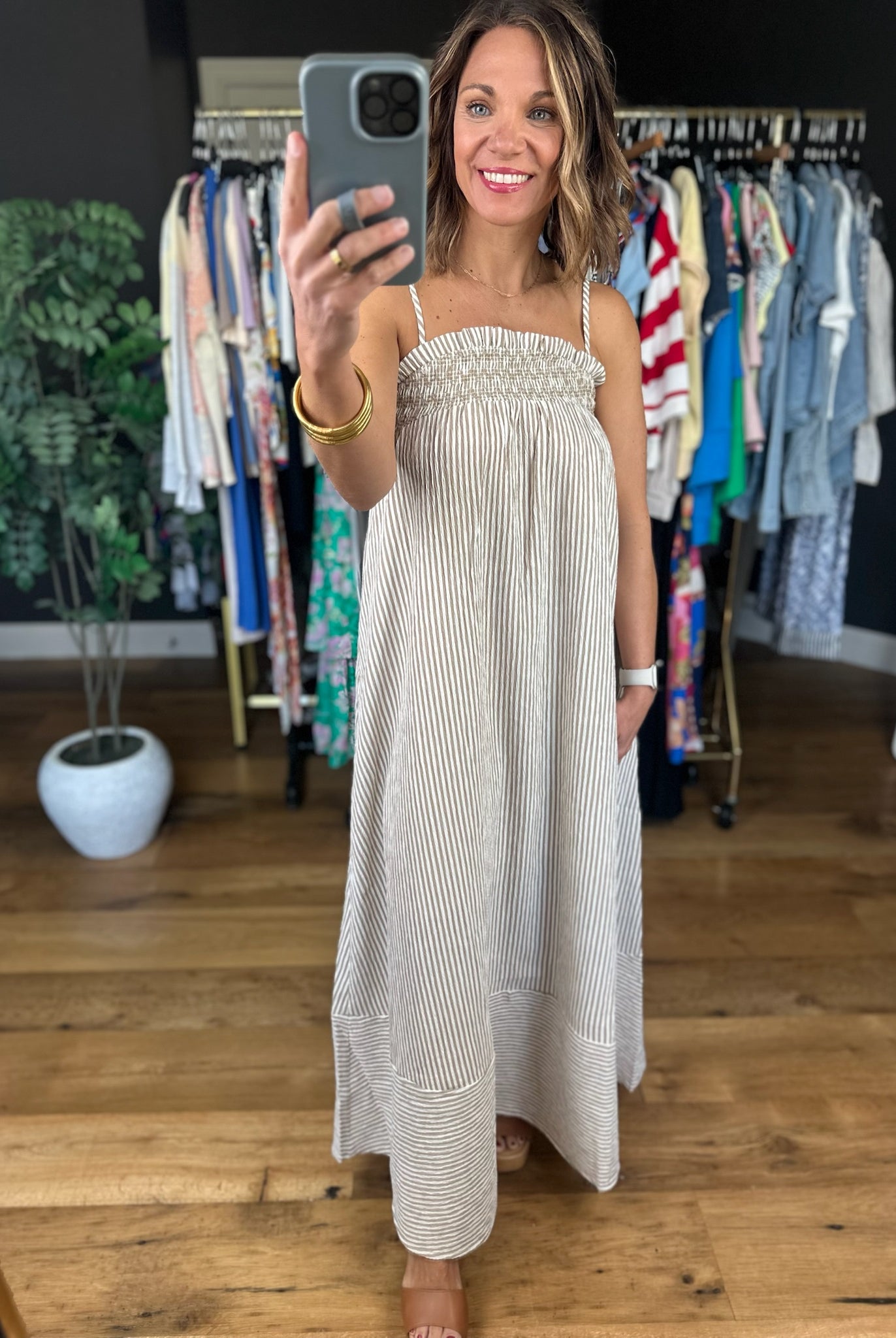 Where I'm From Smocked Pocket Dress-Dresses-Blu Pepper-Anna Kaytes Boutique, Women's Fashion Boutique in Grinnell, Iowa