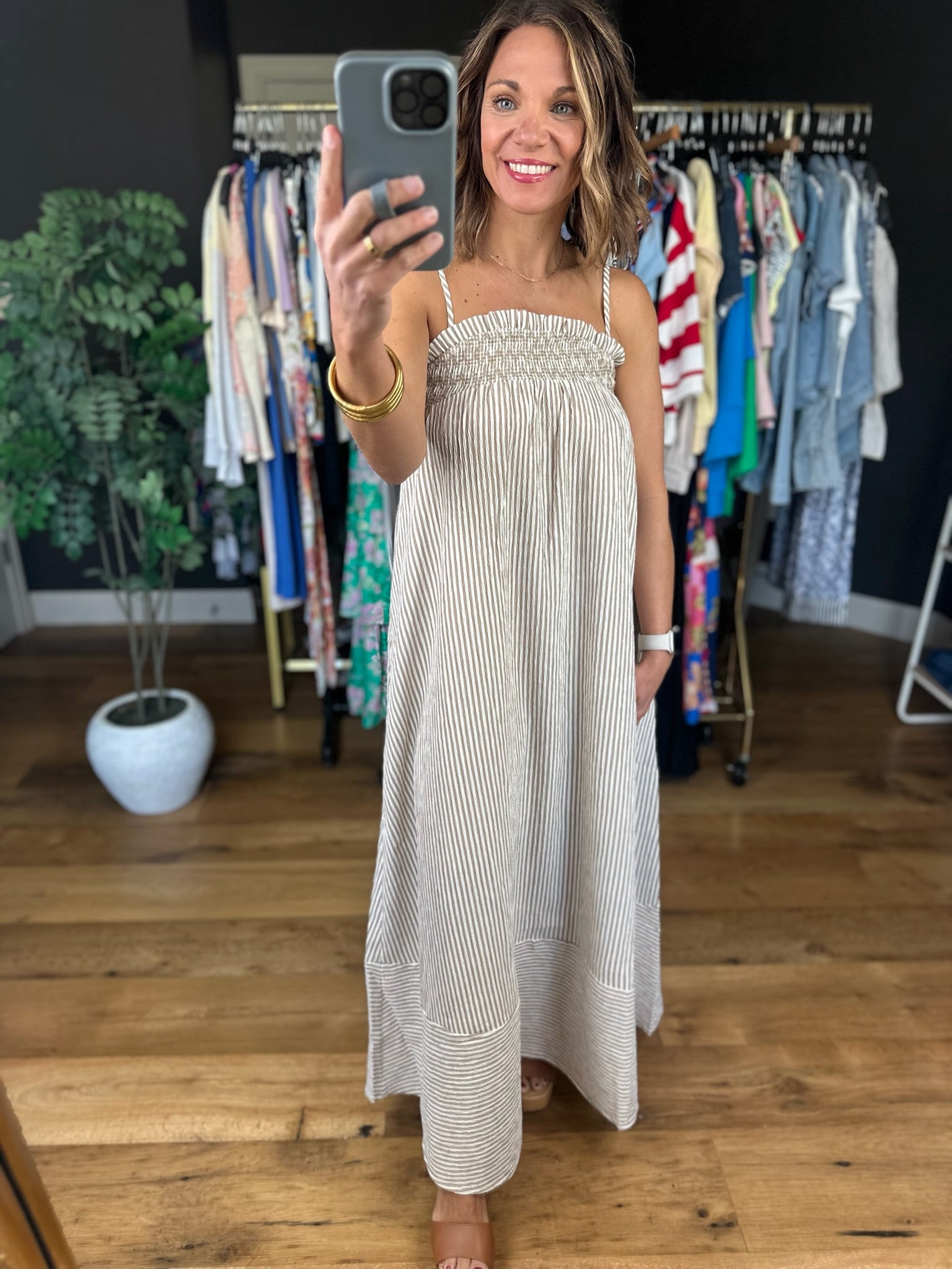 Where I'm From Smocked Pocket Dress-Dresses-Blu Pepper-Anna Kaytes Boutique, Women's Fashion Boutique in Grinnell, Iowa