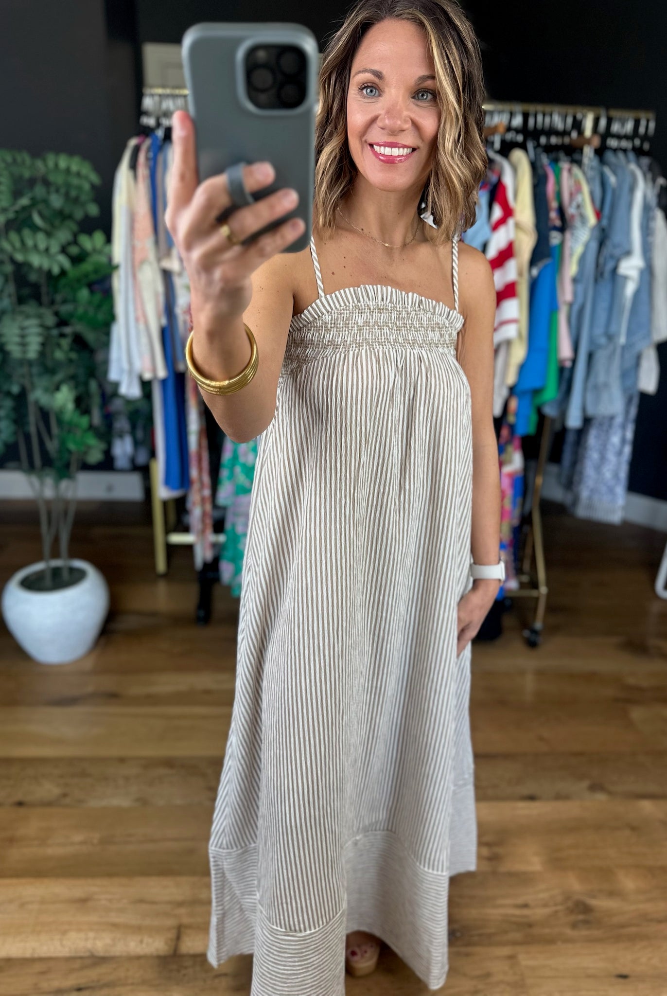 Where I'm From Smocked Pocket Dress-Dresses-Blu Pepper-Anna Kaytes Boutique, Women's Fashion Boutique in Grinnell, Iowa