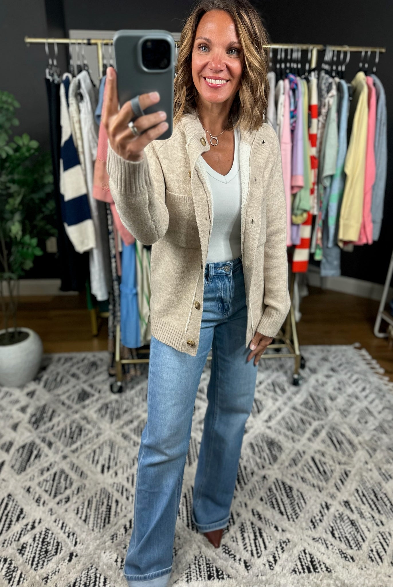 Making Time Button Cardigan-Sweaters-Staccato-Anna Kaytes Boutique, Women's Fashion Boutique in Grinnell, Iowa