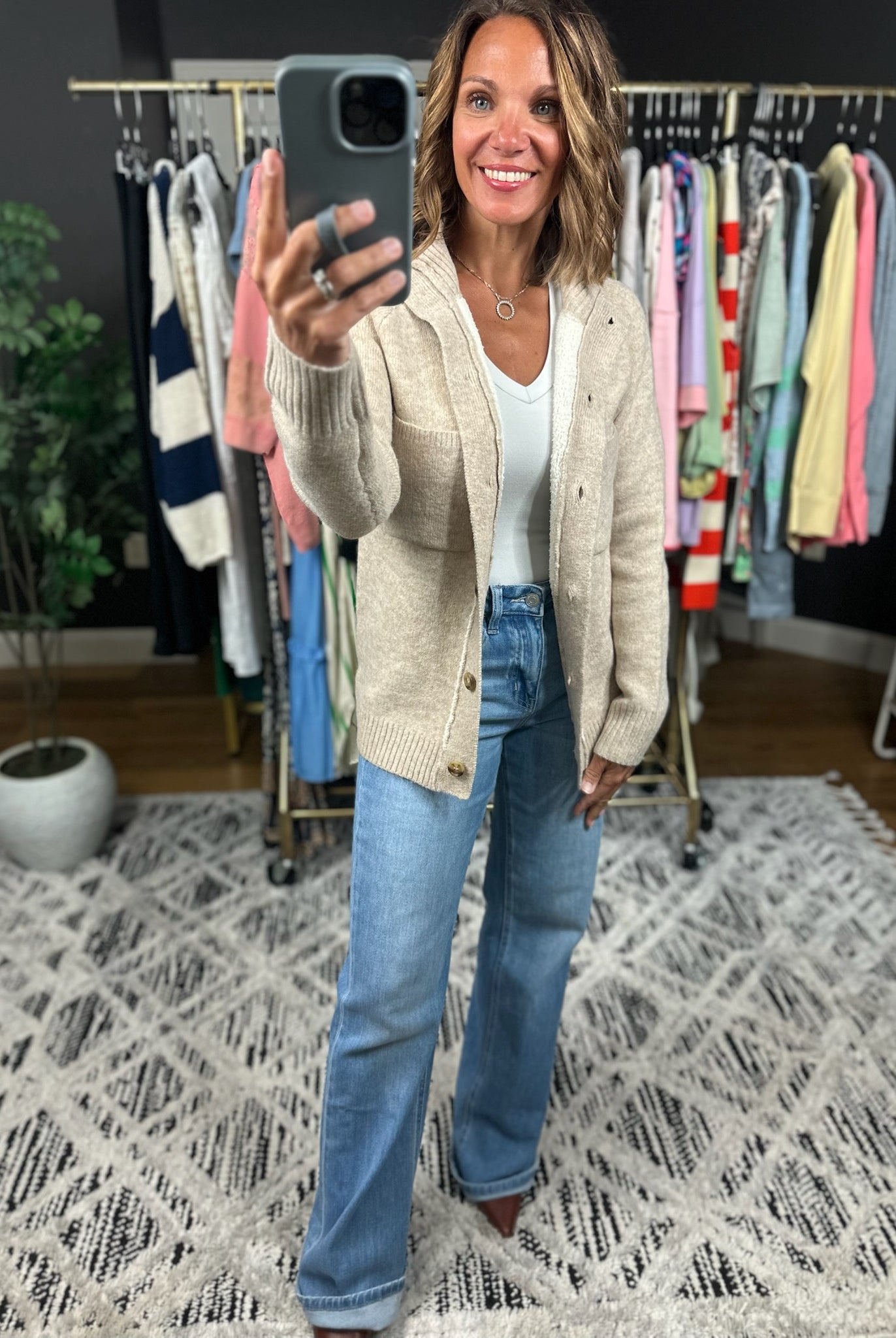 Making Time Button Cardigan-Sweaters-Staccato-Anna Kaytes Boutique, Women's Fashion Boutique in Grinnell, Iowa