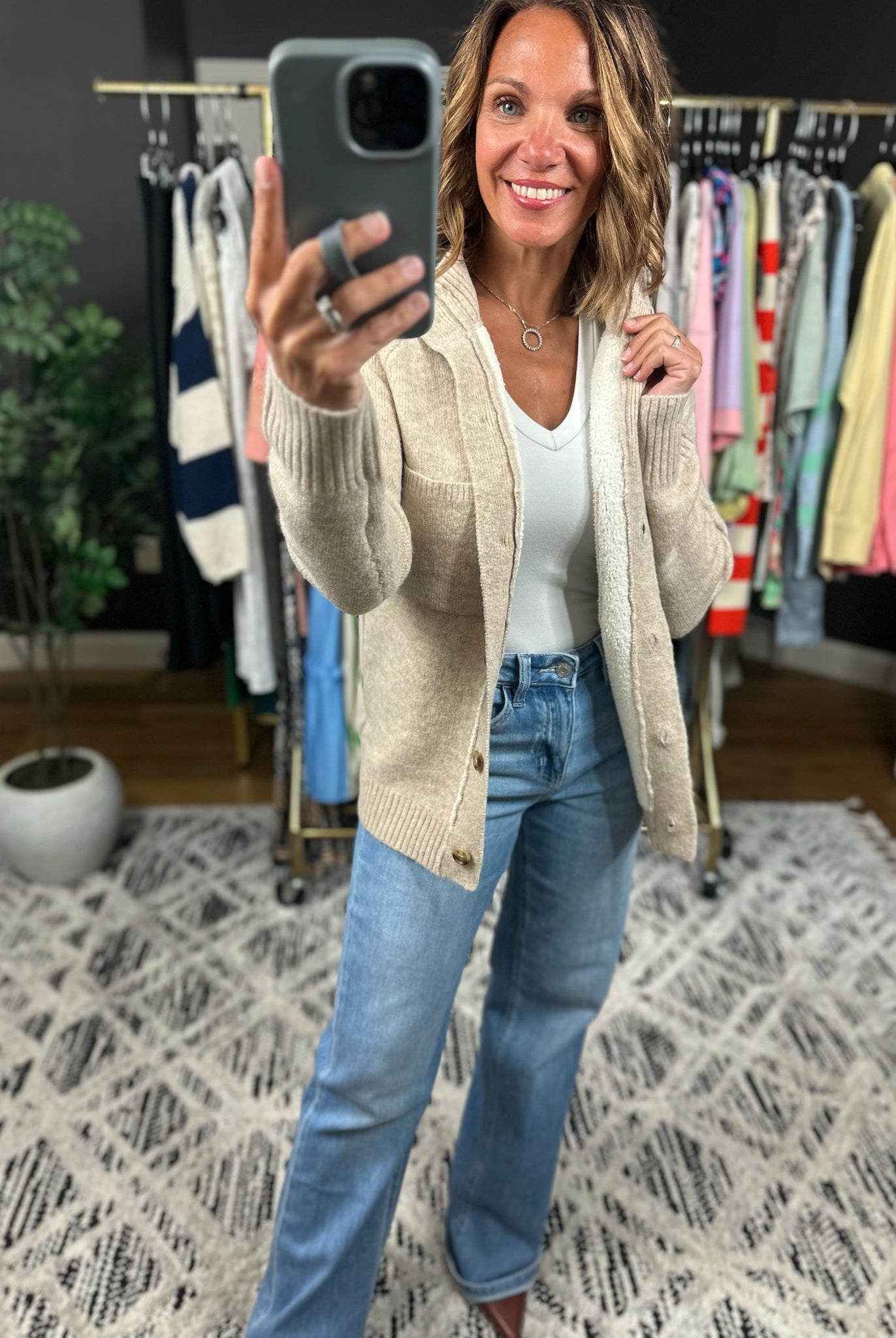 Making Time Button Cardigan-Sweaters-Staccato-Anna Kaytes Boutique, Women's Fashion Boutique in Grinnell, Iowa