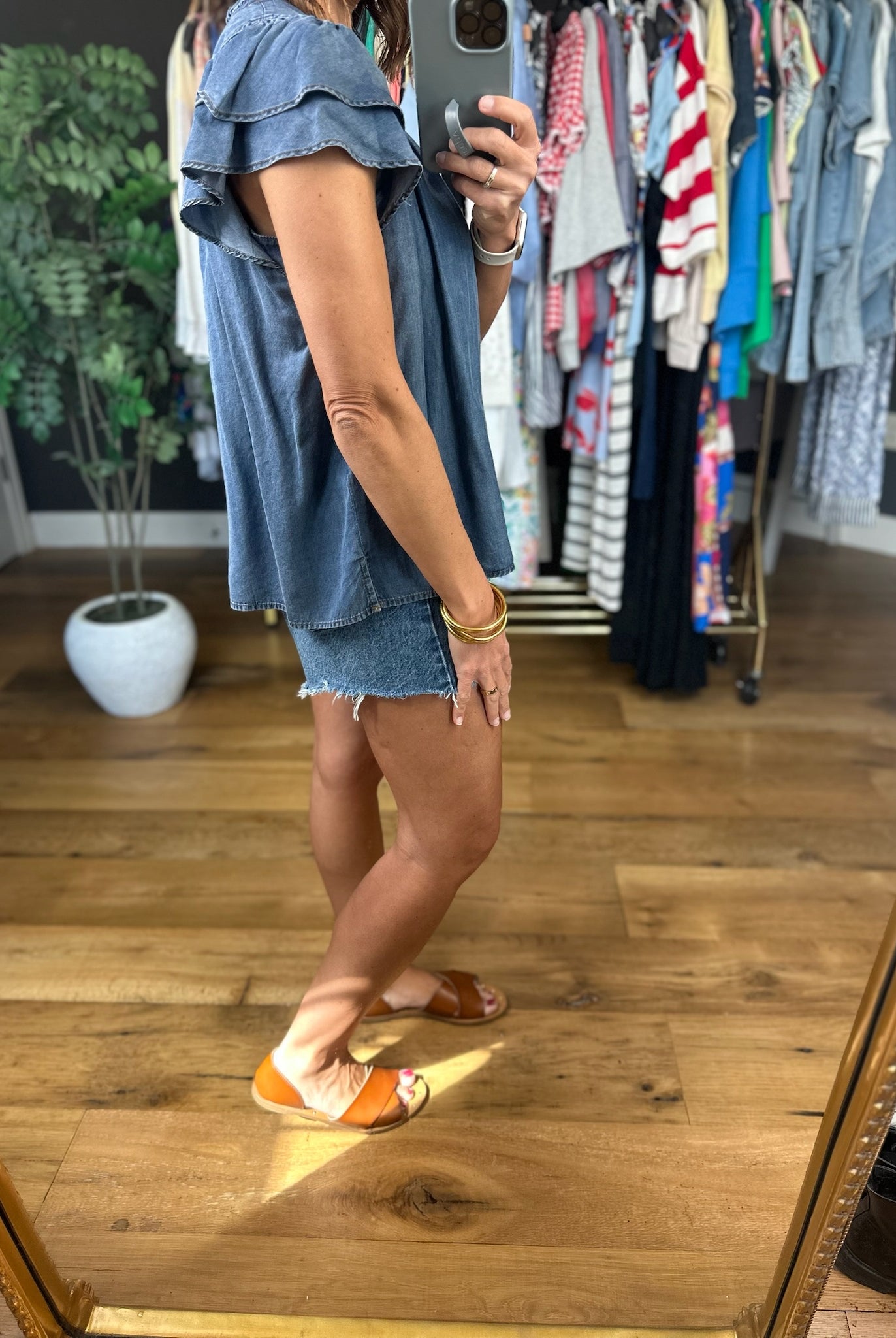 My View Flutter Sleeve Tencel Top-Short Sleeves-Fate-Anna Kaytes Boutique, Women's Fashion Boutique in Grinnell, Iowa