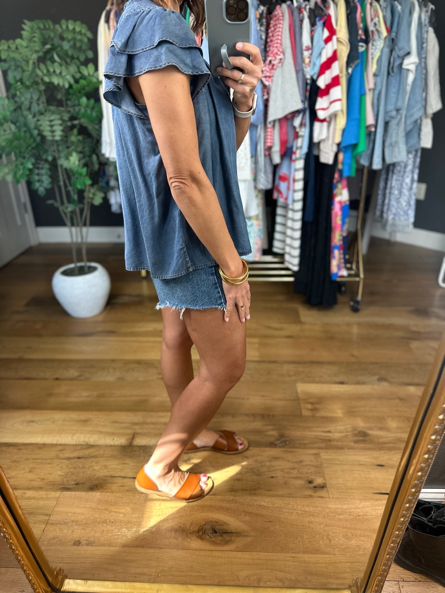 My View Flutter Sleeve Tencel Top-Short Sleeves-Fate-Anna Kaytes Boutique, Women's Fashion Boutique in Grinnell, Iowa