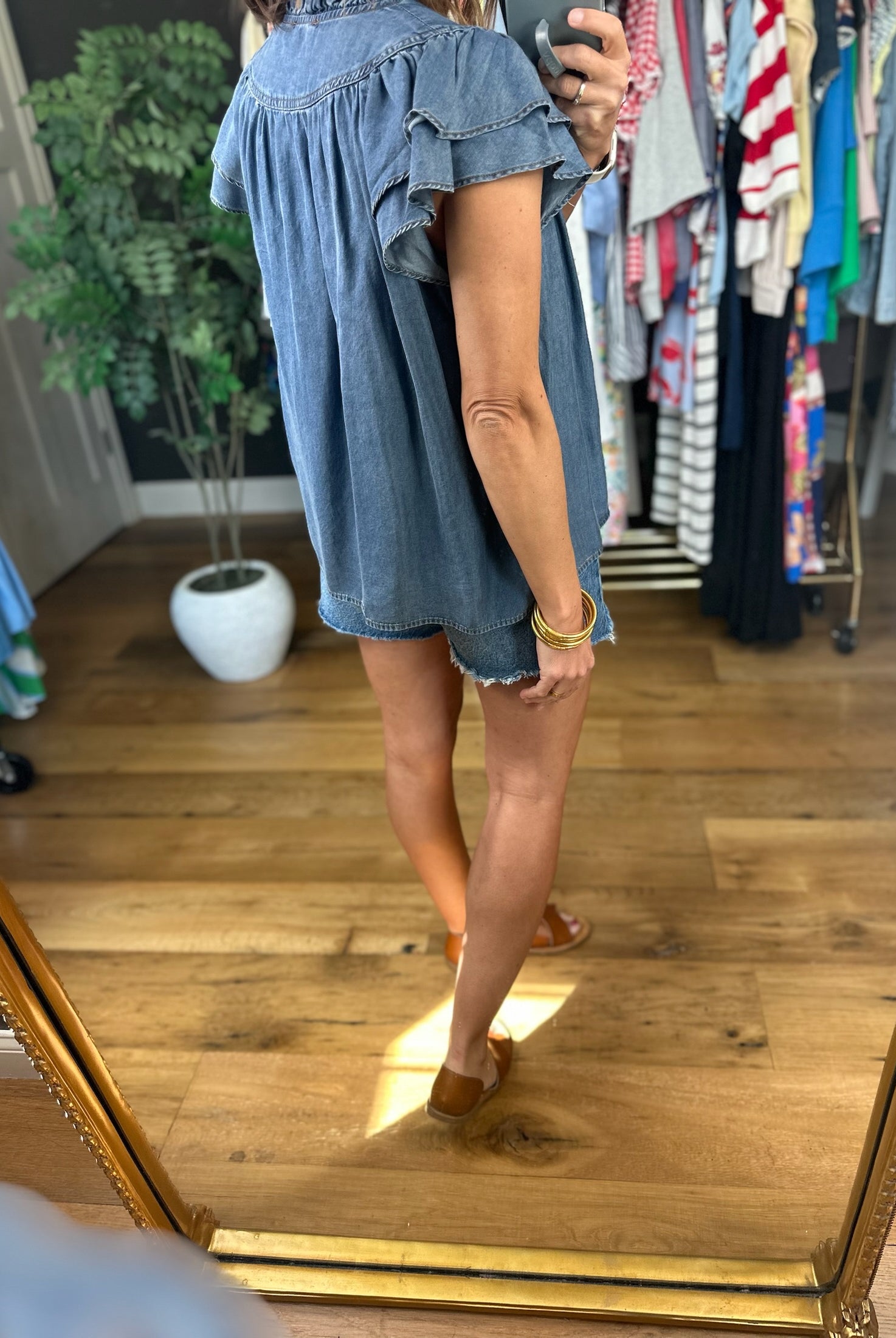 My View Flutter Sleeve Tencel Top-Short Sleeves-Fate-Anna Kaytes Boutique, Women's Fashion Boutique in Grinnell, Iowa