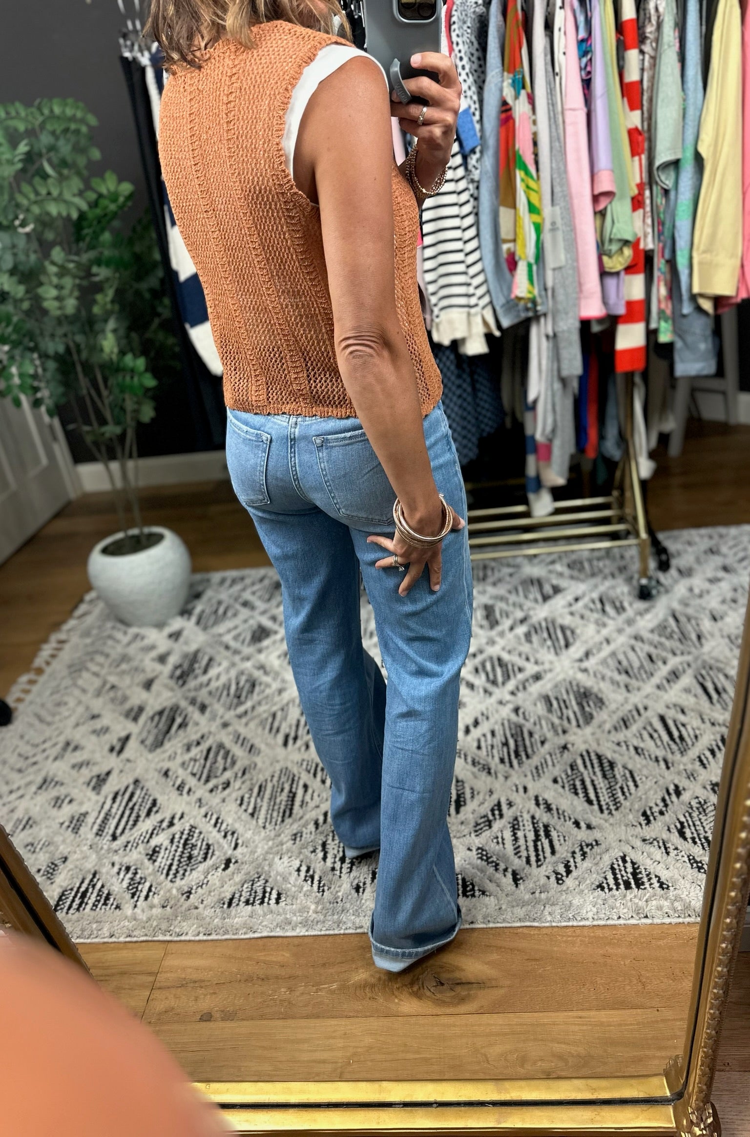 Sunset Clay Crochet-Knit Vest-Sleeveless-Be Cool-Anna Kaytes Boutique, Women's Fashion Boutique in Grinnell, Iowa