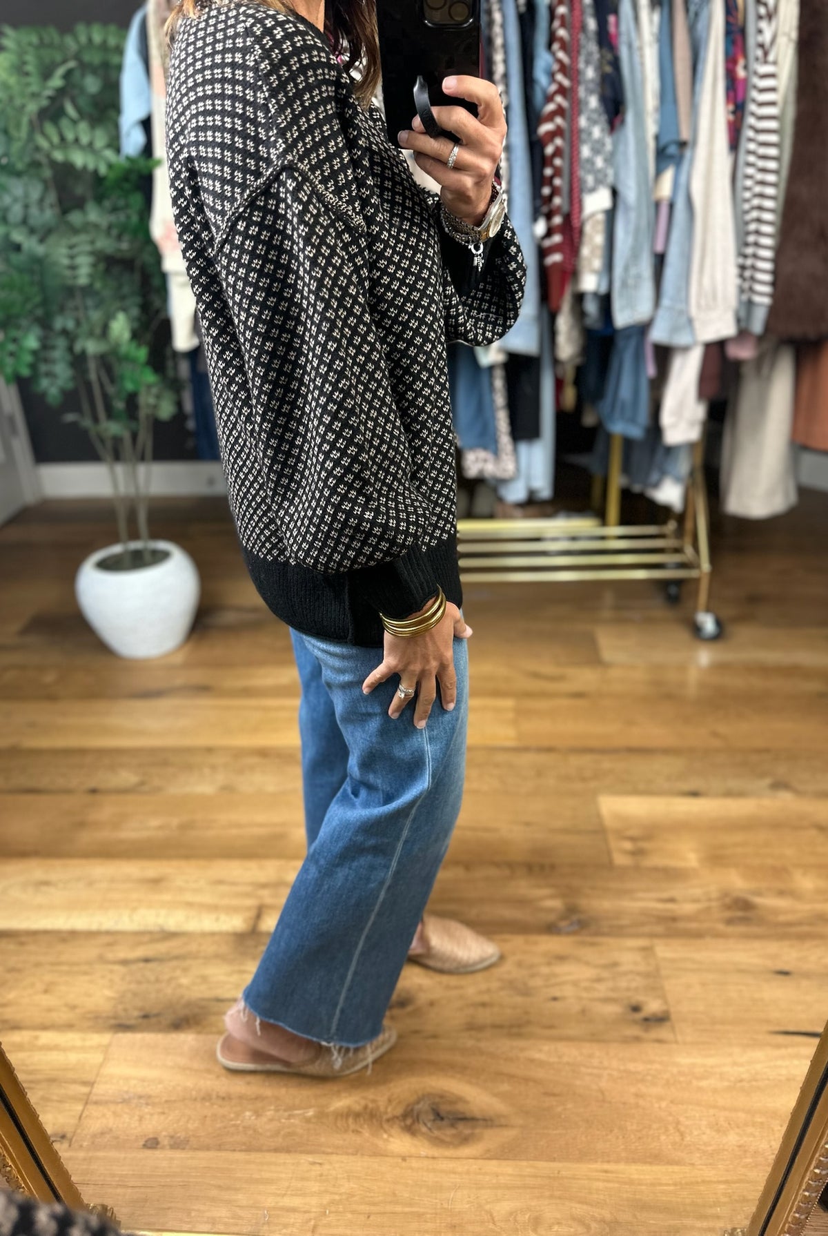 New Days Patterned Sweater-Sweaters-Blu Pepper-Anna Kaytes Boutique, Women's Fashion Boutique in Grinnell, Iowa