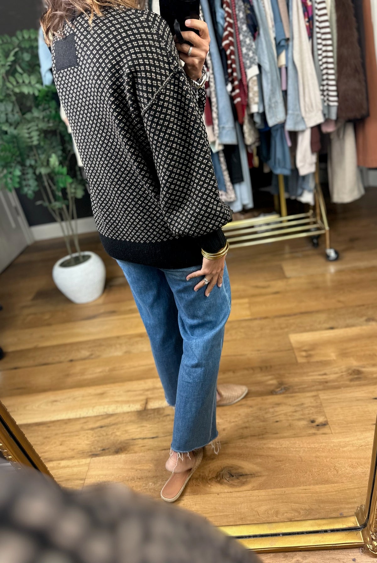 New Days Patterned Sweater-Sweaters-Blu Pepper-Anna Kaytes Boutique, Women's Fashion Boutique in Grinnell, Iowa