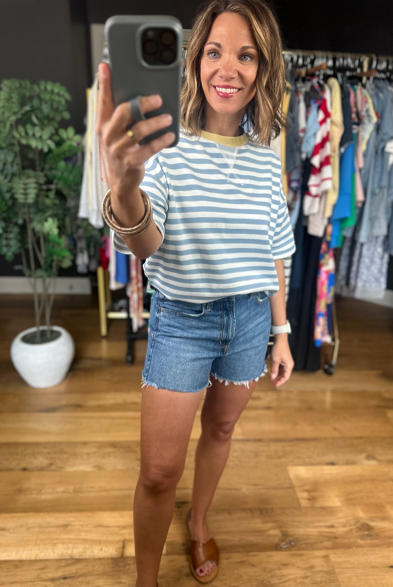 Making Room Striped Tee-Short Sleeves-Blu Pepper-Anna Kaytes Boutique, Women's Fashion Boutique in Grinnell, Iowa