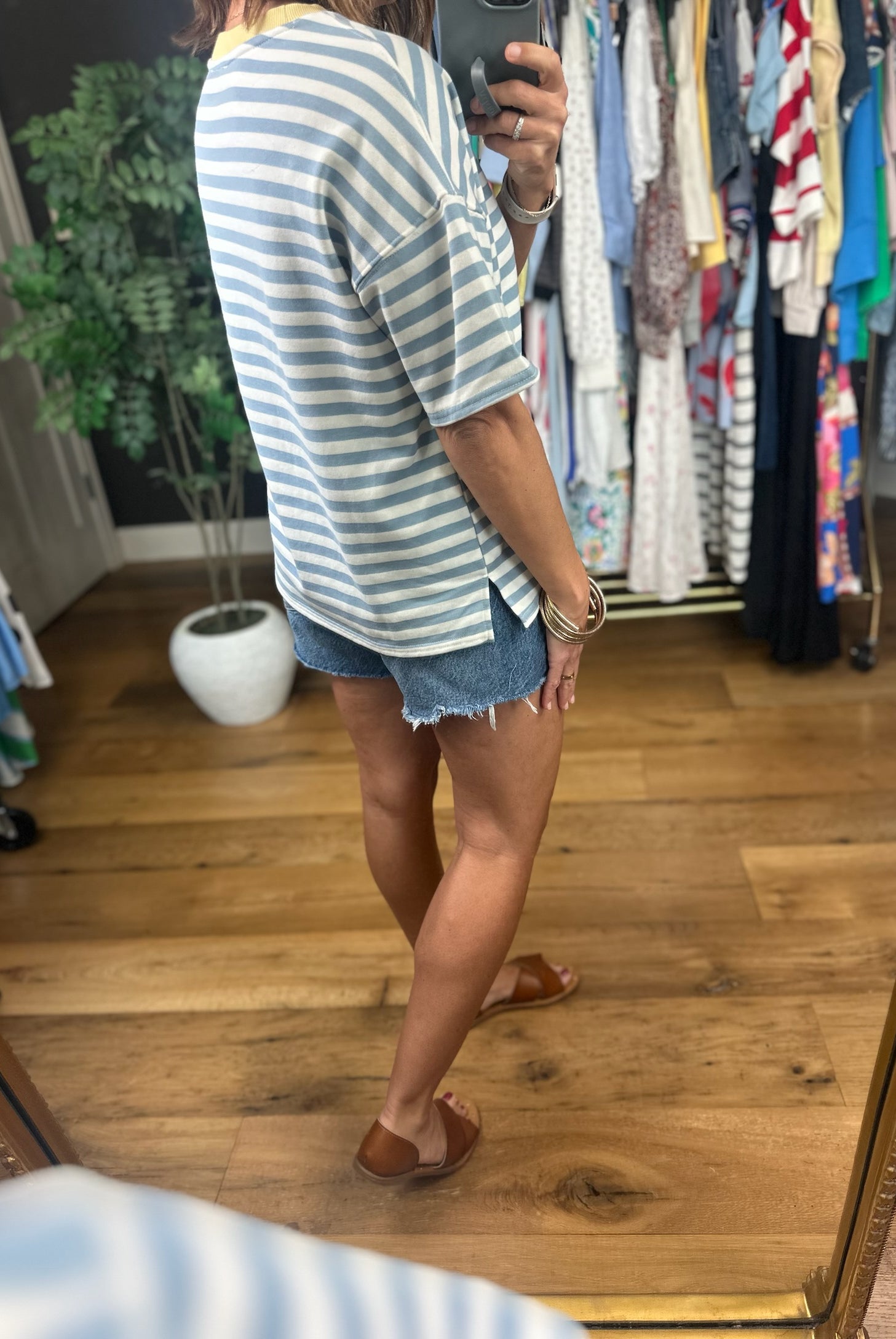 Making Room Striped Tee-Short Sleeves-Blu Pepper-Anna Kaytes Boutique, Women's Fashion Boutique in Grinnell, Iowa