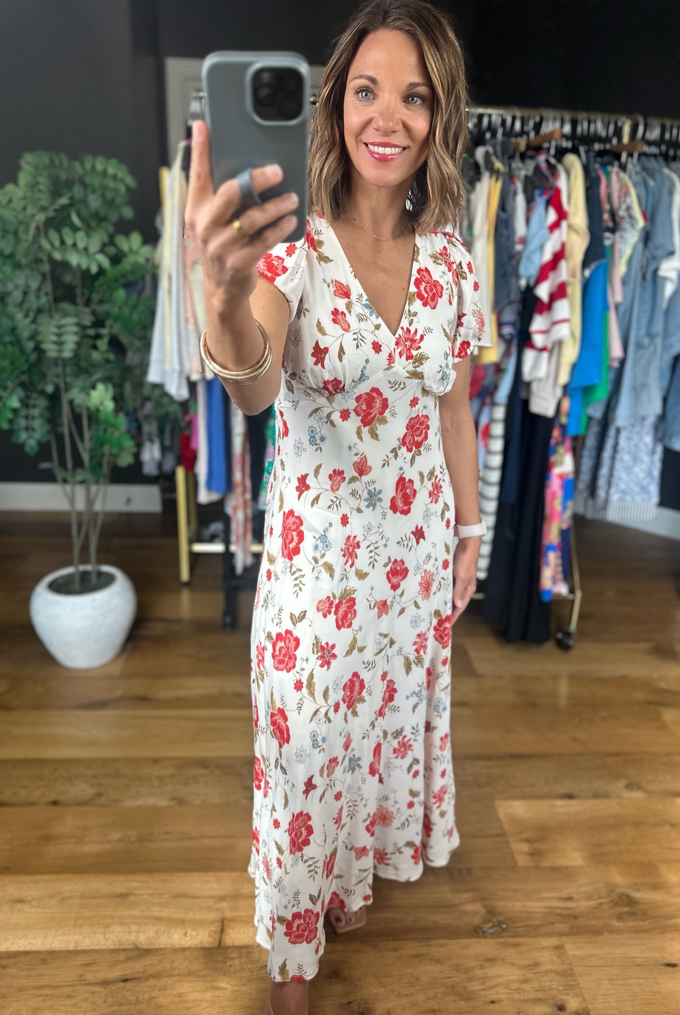 Garden Soiree Floral Dress-Dresses-Blu Pepper-Anna Kaytes Boutique, Women's Fashion Boutique in Grinnell, Iowa