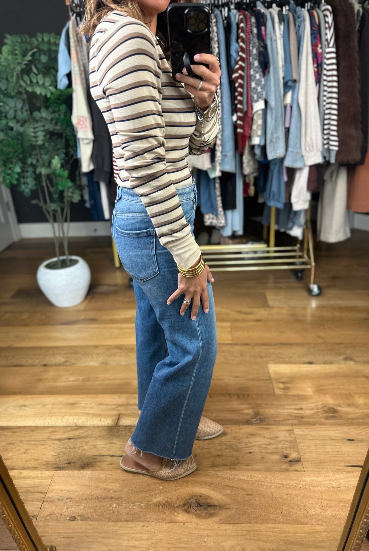 Not Pretending Striped Long Sleeve Top-Long Sleeves-Thread & Supply-Anna Kaytes Boutique, Women's Fashion Boutique in Grinnell, Iowa