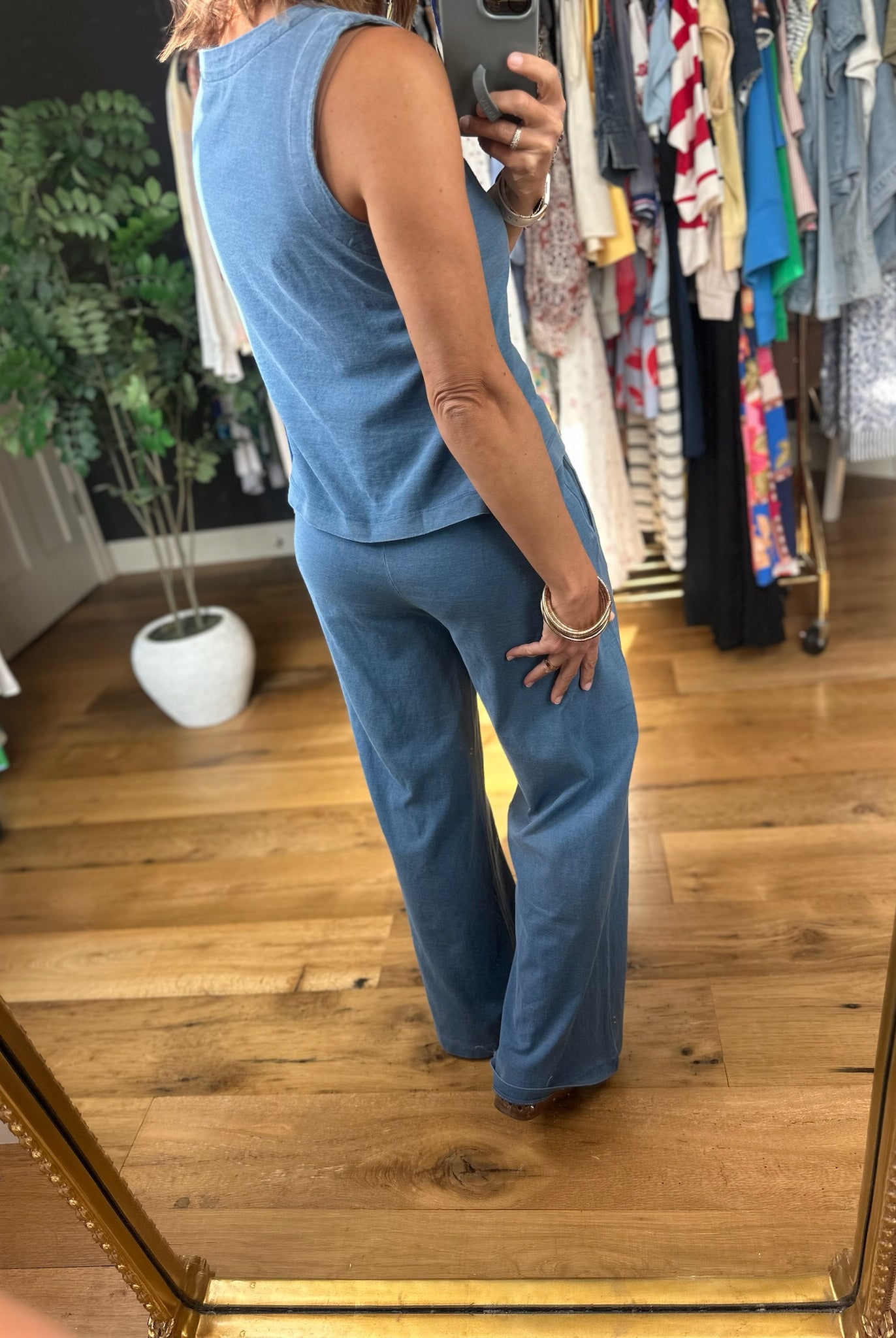 The Selena Button-Down Top + Pant Set-Sleeveless-Blu Pepper-Anna Kaytes Boutique, Women's Fashion Boutique in Grinnell, Iowa
