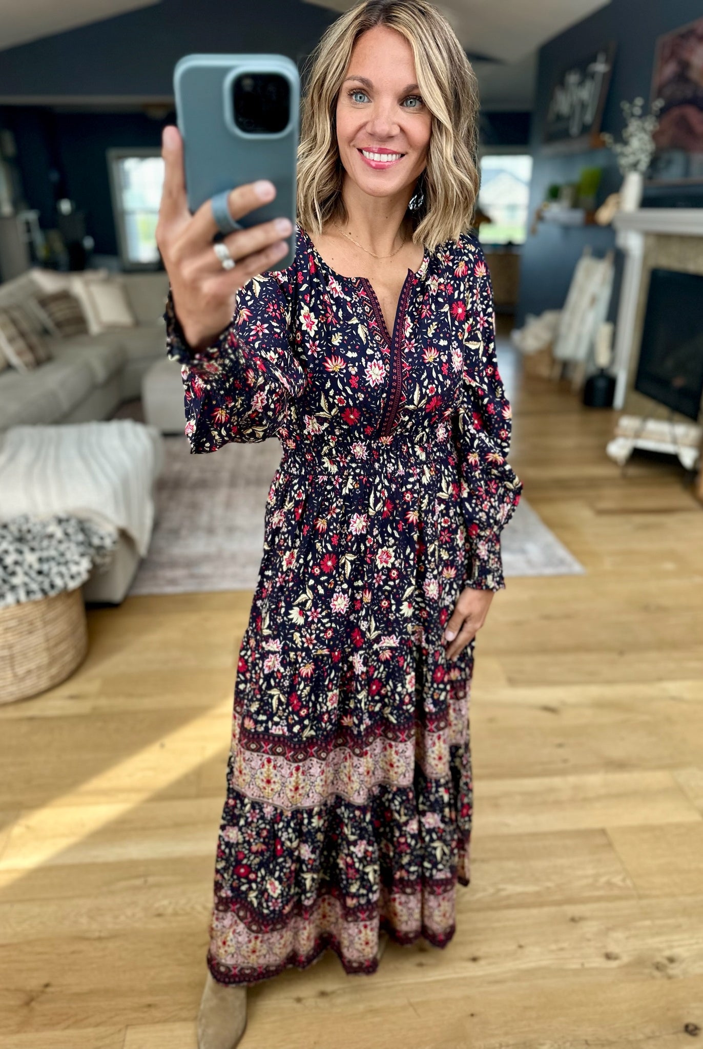 Boho Bloom Floral Maxi Dress-In Loom-Anna Kaytes Boutique, Women's Fashion Boutique in Grinnell, Iowa