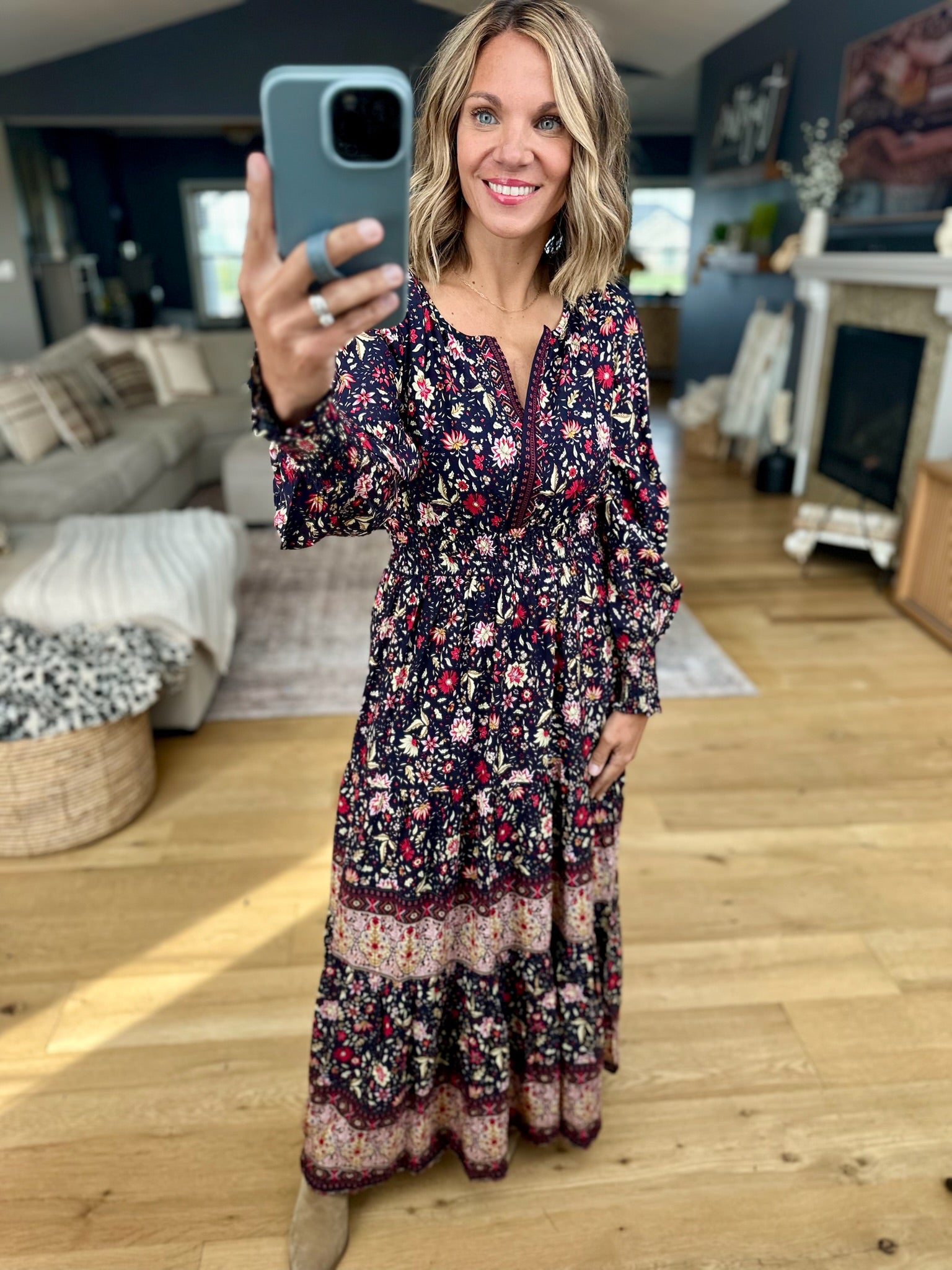 Boho Bloom Floral Maxi Dress-In Loom-Anna Kaytes Boutique, Women's Fashion Boutique in Grinnell, Iowa