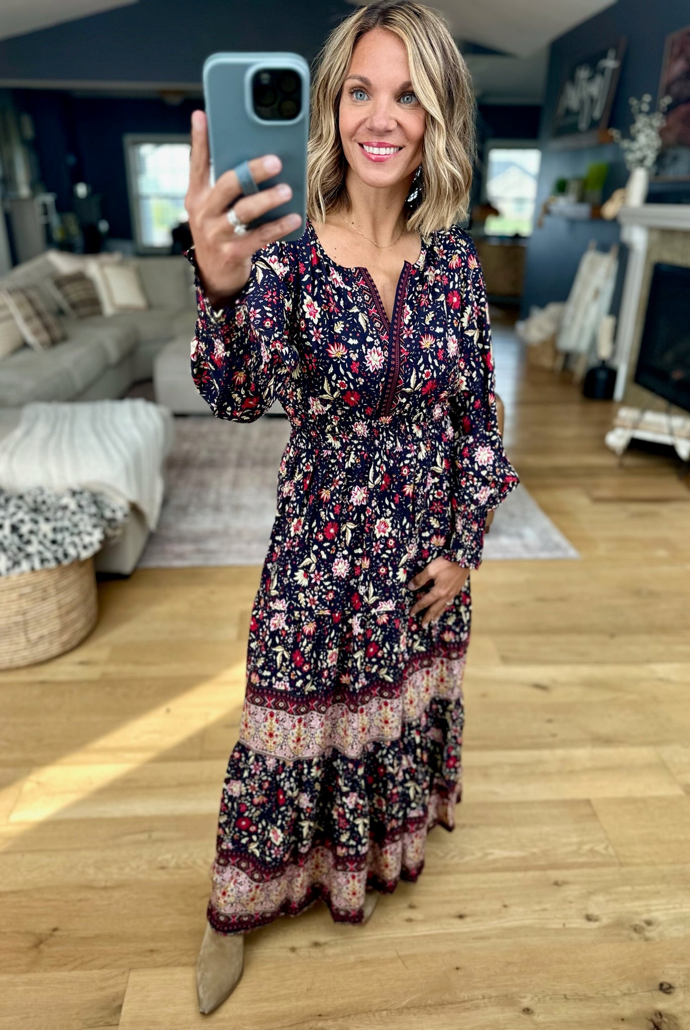 Boho Bloom Floral Maxi Dress-In Loom-Anna Kaytes Boutique, Women's Fashion Boutique in Grinnell, Iowa