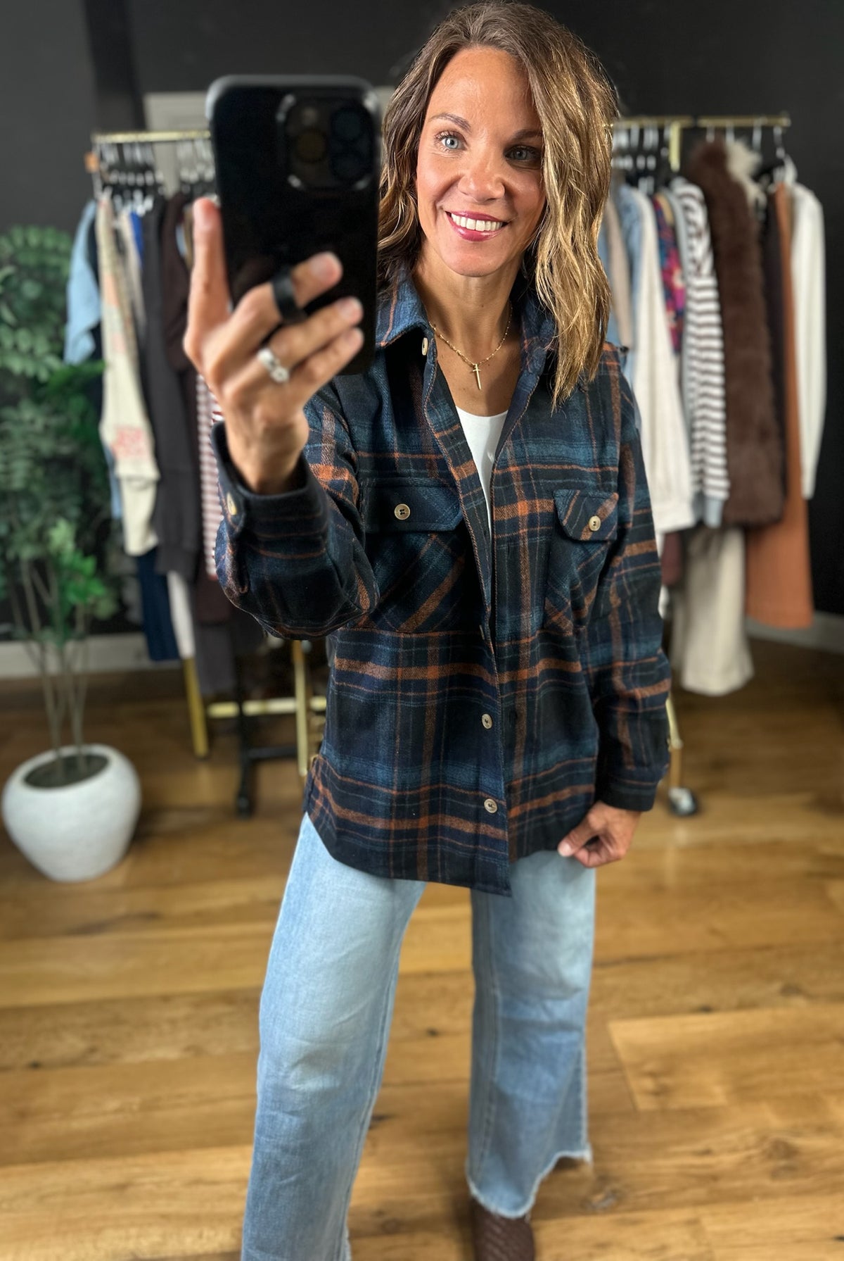 Send My Love Flannel Shacket-Jackets-Staccato-Anna Kaytes Boutique, Women's Fashion Boutique in Grinnell, Iowa