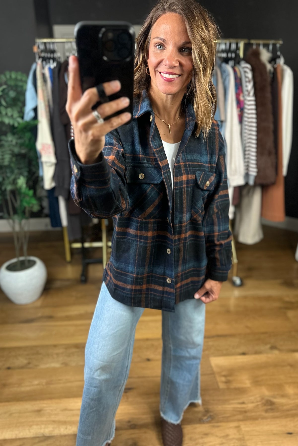 Send My Love Flannel Shacket-Jackets-Staccato-Anna Kaytes Boutique, Women's Fashion Boutique in Grinnell, Iowa