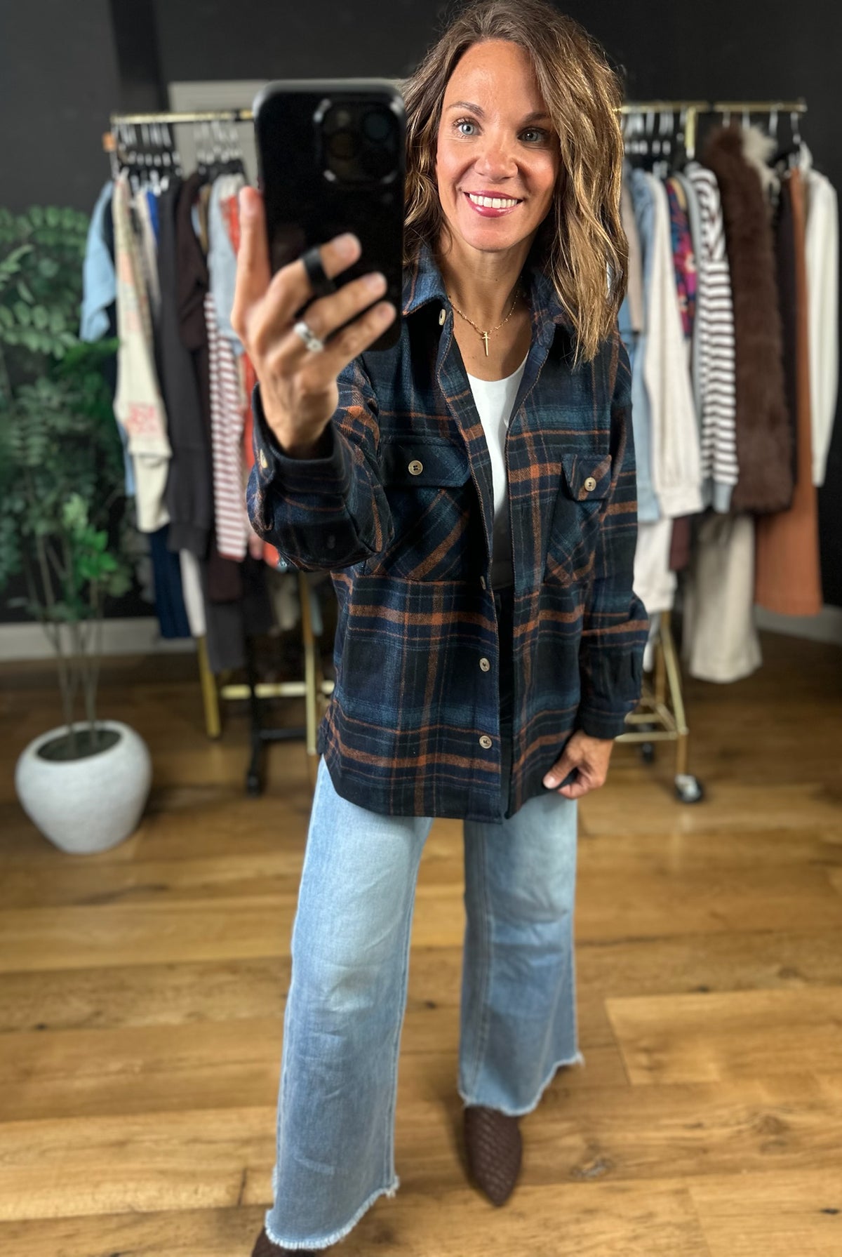 Send My Love Flannel Shacket-Jackets-Staccato-Anna Kaytes Boutique, Women's Fashion Boutique in Grinnell, Iowa