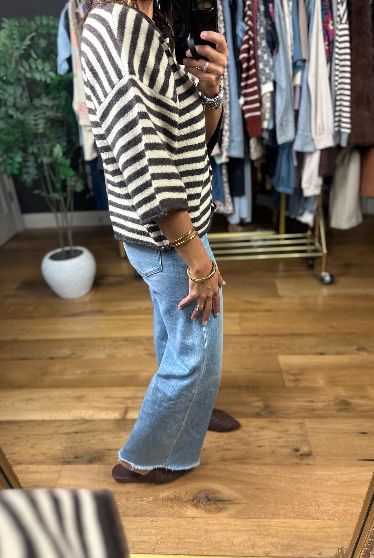 Sit With Me Striped Cardigan-Sweaters-By Together-Anna Kaytes Boutique, Women's Fashion Boutique in Grinnell, Iowa
