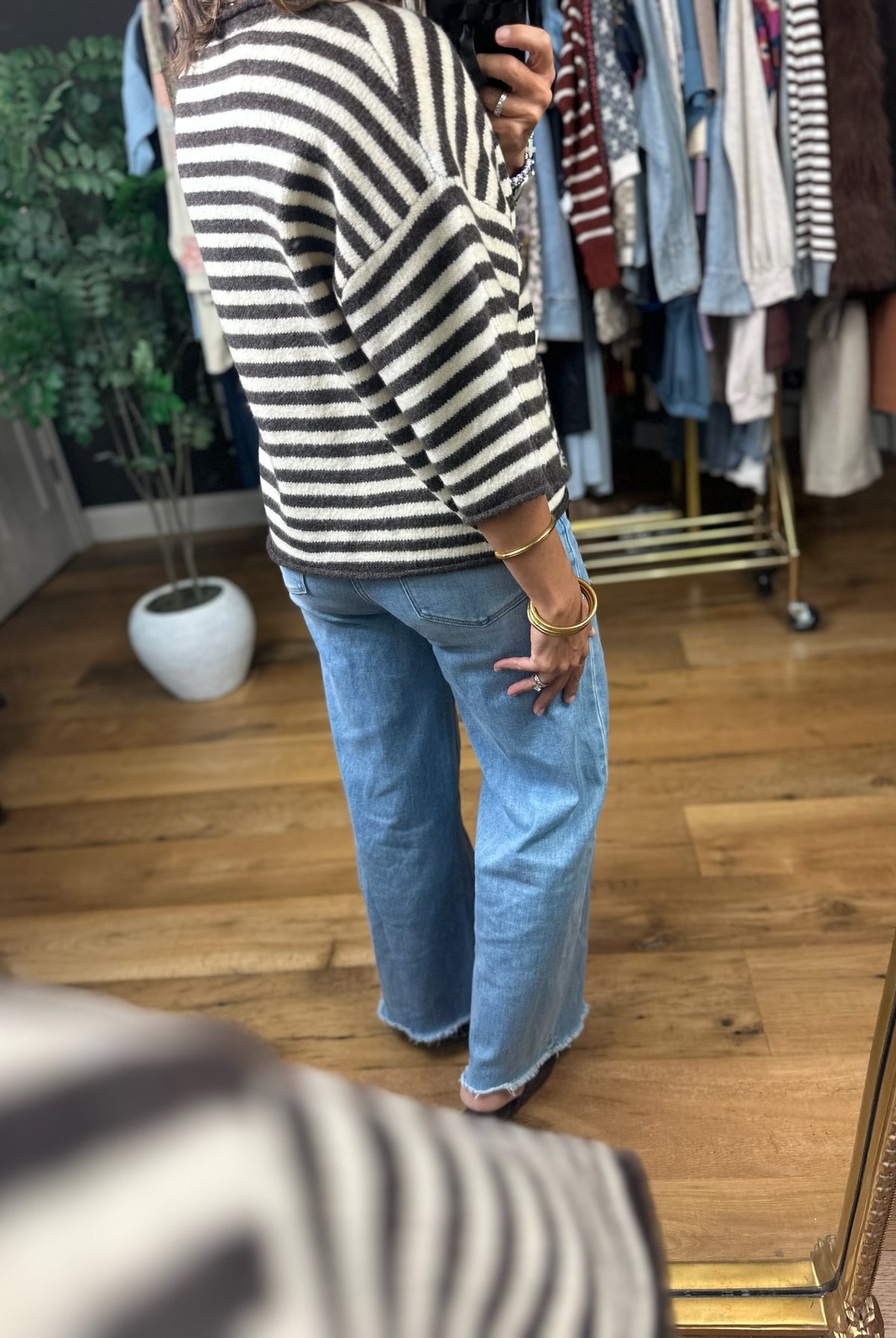 Sit With Me Striped Cardigan-Sweaters-By Together-Anna Kaytes Boutique, Women's Fashion Boutique in Grinnell, Iowa