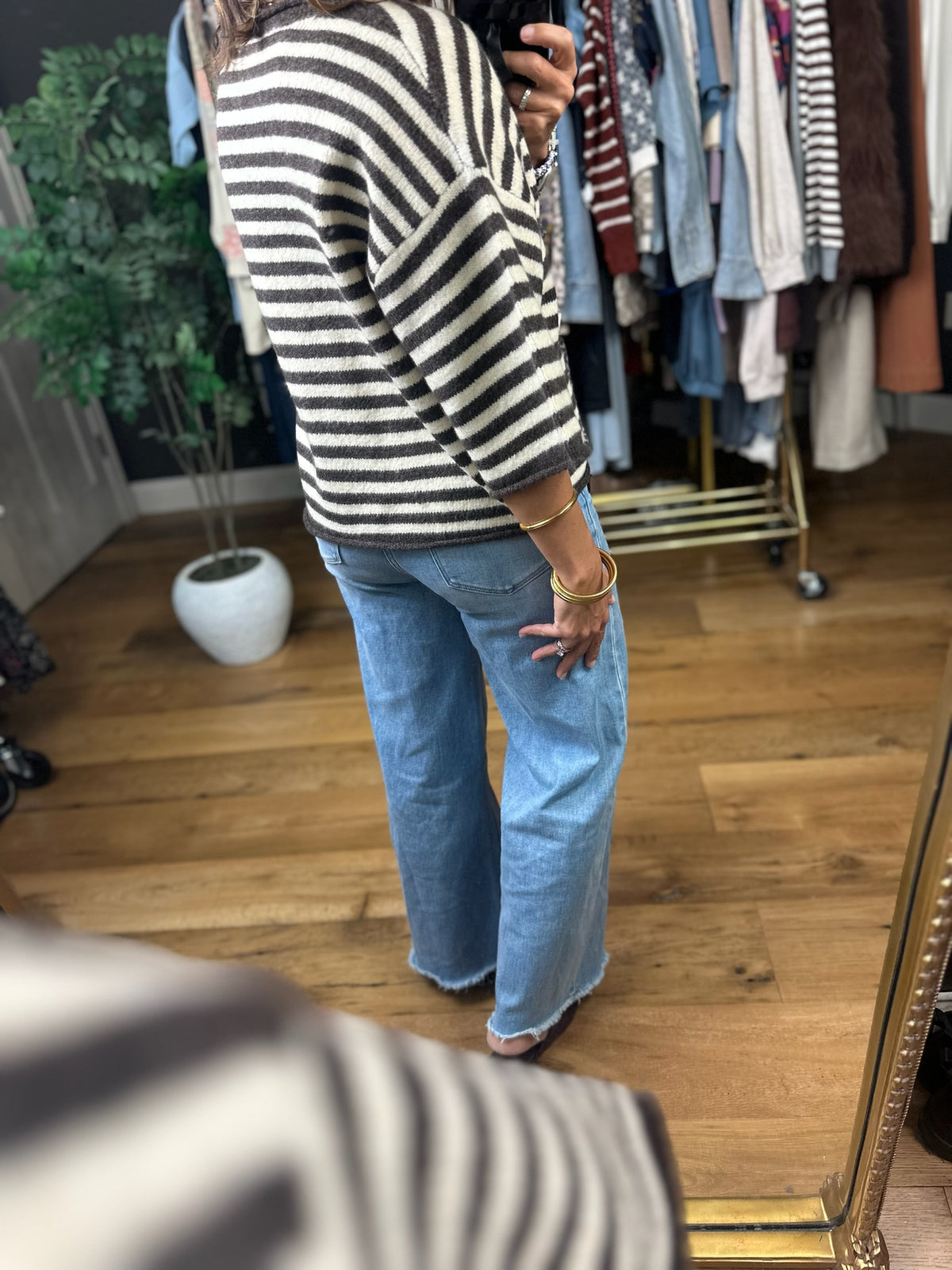 Sit With Me Striped Cardigan-Sweaters-By Together-Anna Kaytes Boutique, Women's Fashion Boutique in Grinnell, Iowa