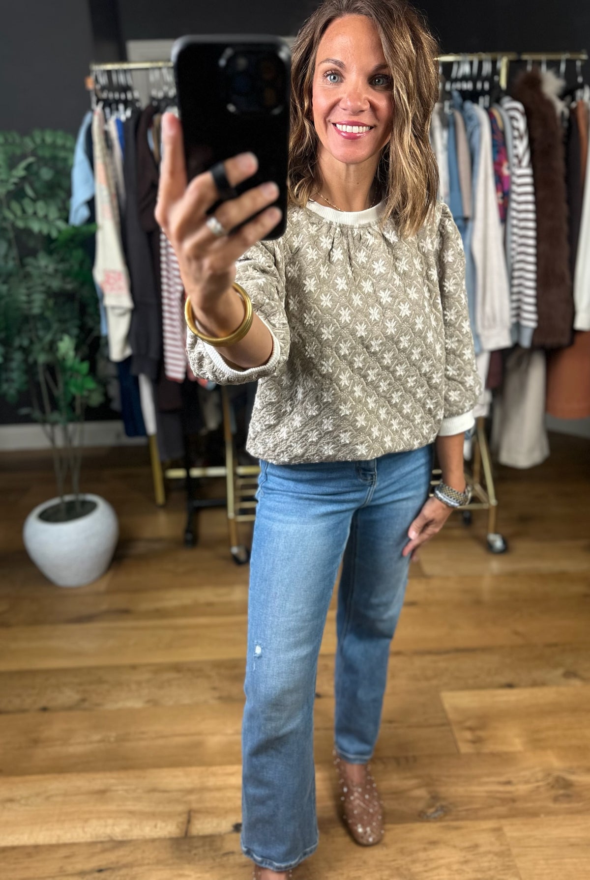 Following Love Quilted Top-Sweaters-Umgee-Anna Kaytes Boutique, Women's Fashion Boutique in Grinnell, Iowa
