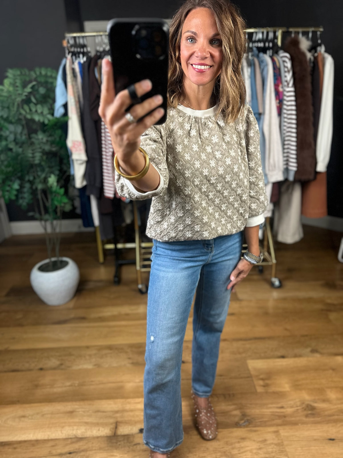 Following Love Quilted Top-Sweaters-Umgee-Anna Kaytes Boutique, Women's Fashion Boutique in Grinnell, Iowa