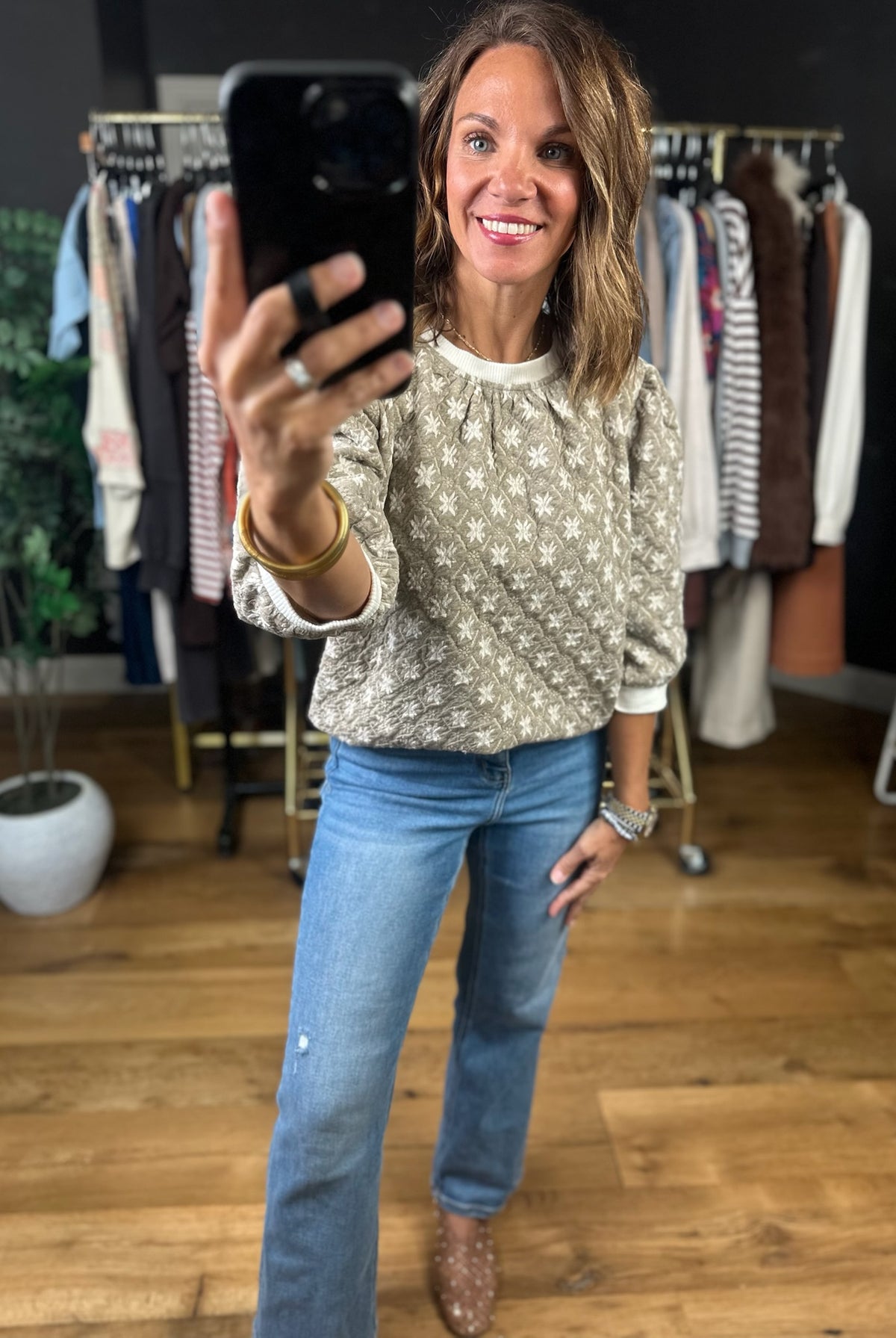 Following Love Quilted Top-Sweaters-Umgee-Anna Kaytes Boutique, Women's Fashion Boutique in Grinnell, Iowa