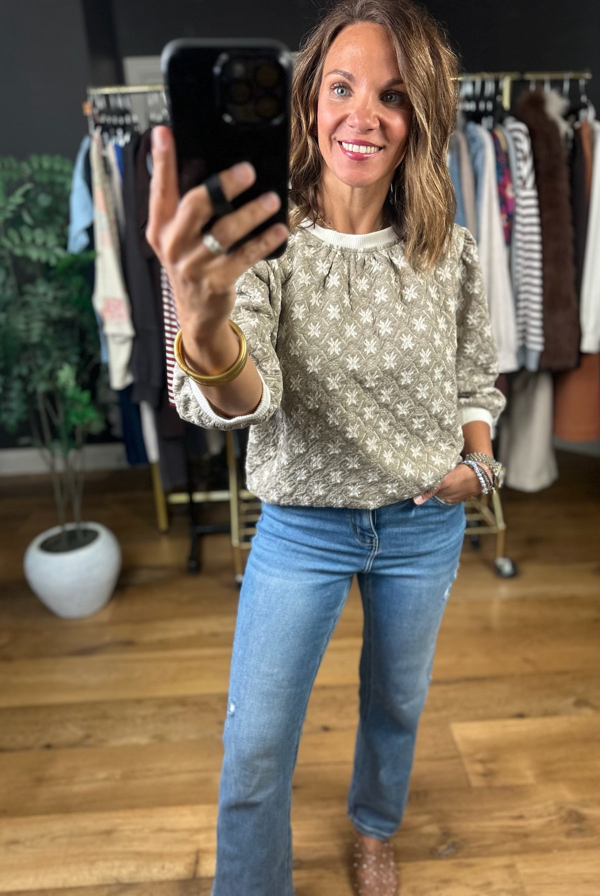 Following Love Quilted Top-Sweaters-Umgee-Anna Kaytes Boutique, Women's Fashion Boutique in Grinnell, Iowa