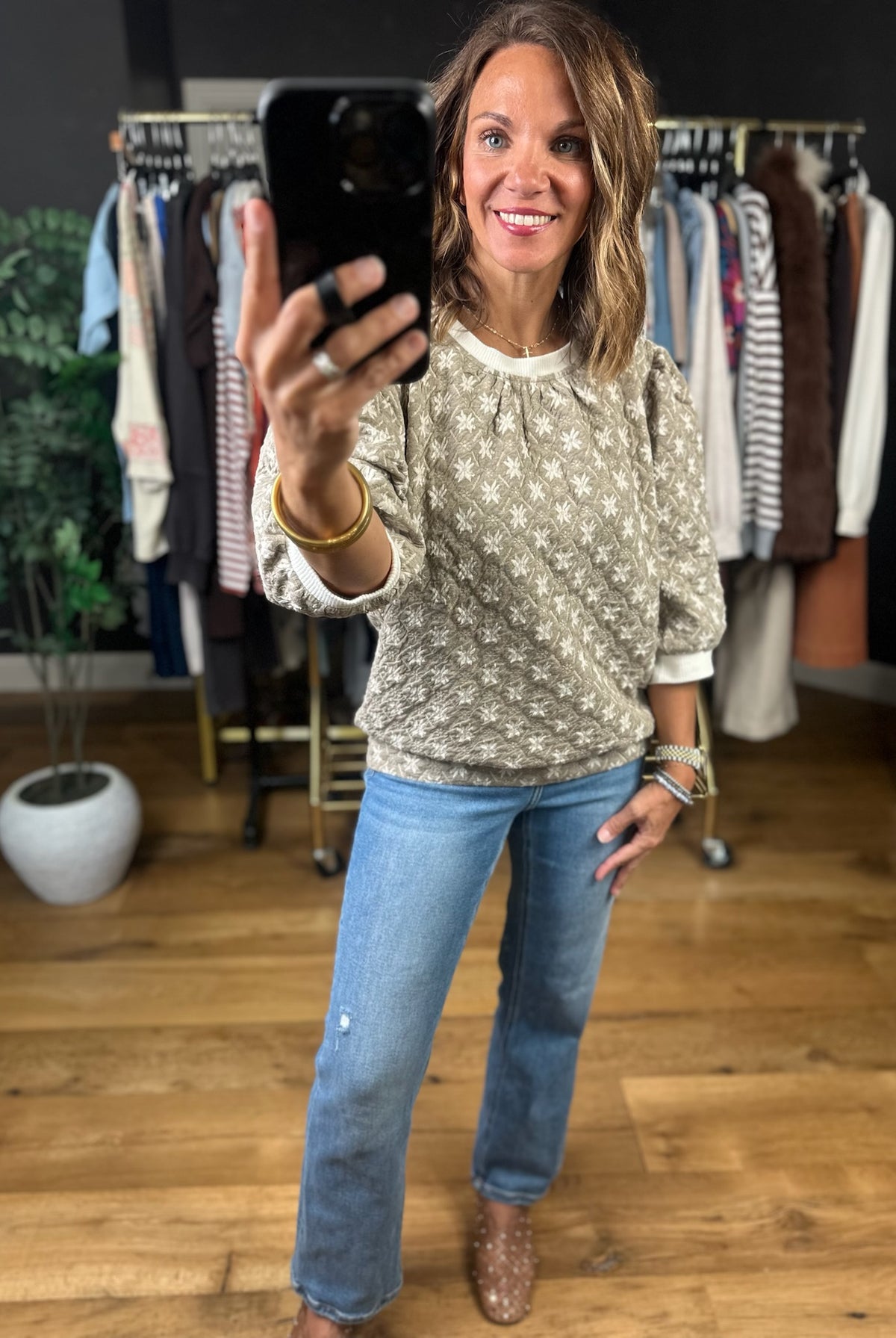 Following Love Quilted Top-Sweaters-Umgee-Anna Kaytes Boutique, Women's Fashion Boutique in Grinnell, Iowa