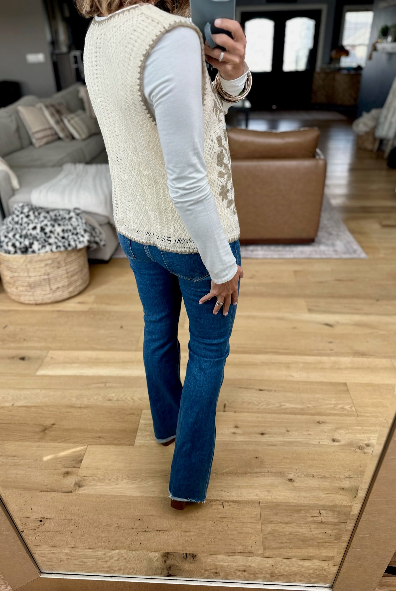 **Hearth Glow Crochet Knit Vest-Anniewear-Anna Kaytes Boutique, Women's Fashion Boutique in Grinnell, Iowa