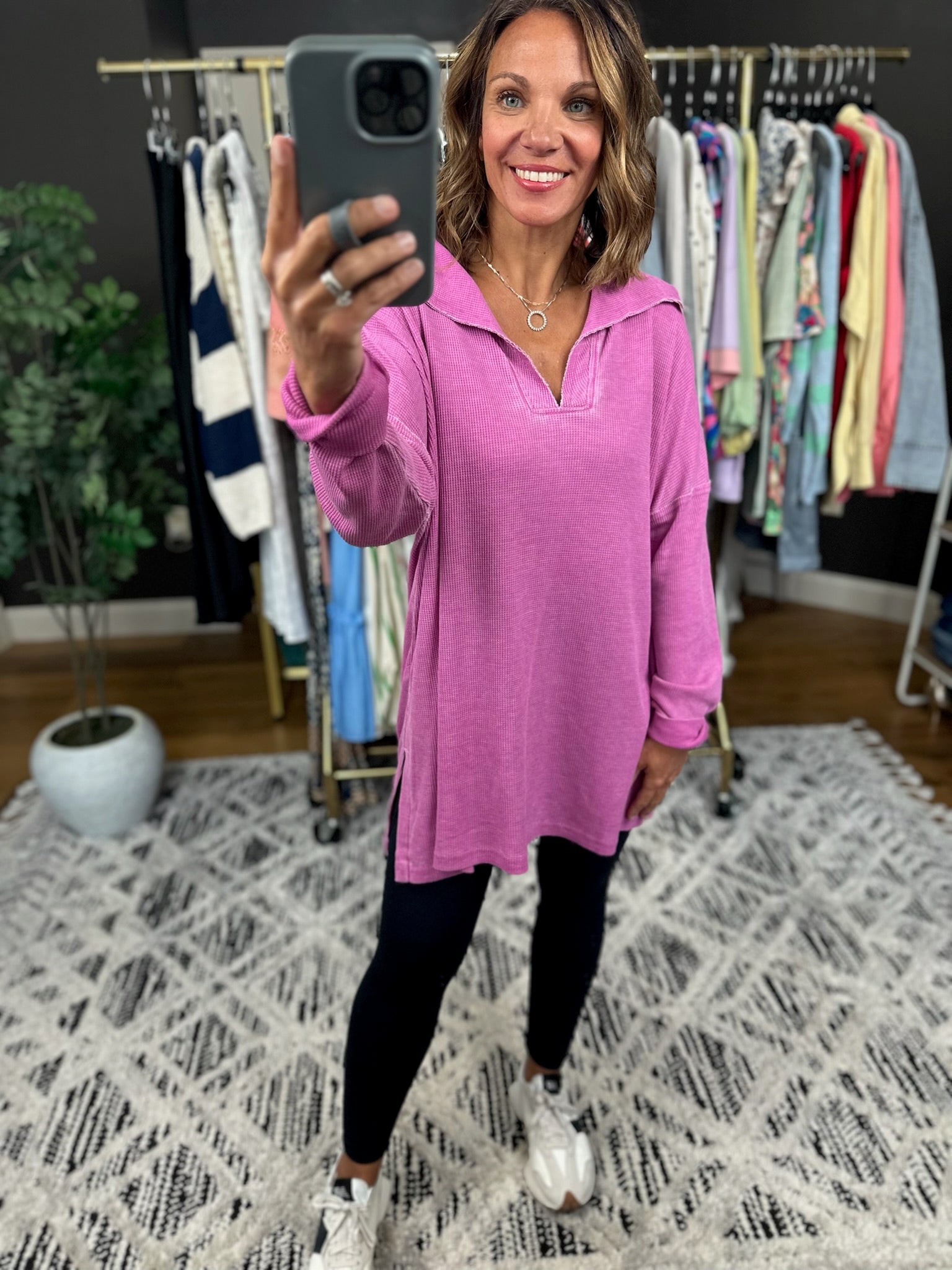 Come Along Ribbed Flowy Top-Long Sleeves-Mono B-Anna Kaytes Boutique, Women's Fashion Boutique in Grinnell, Iowa