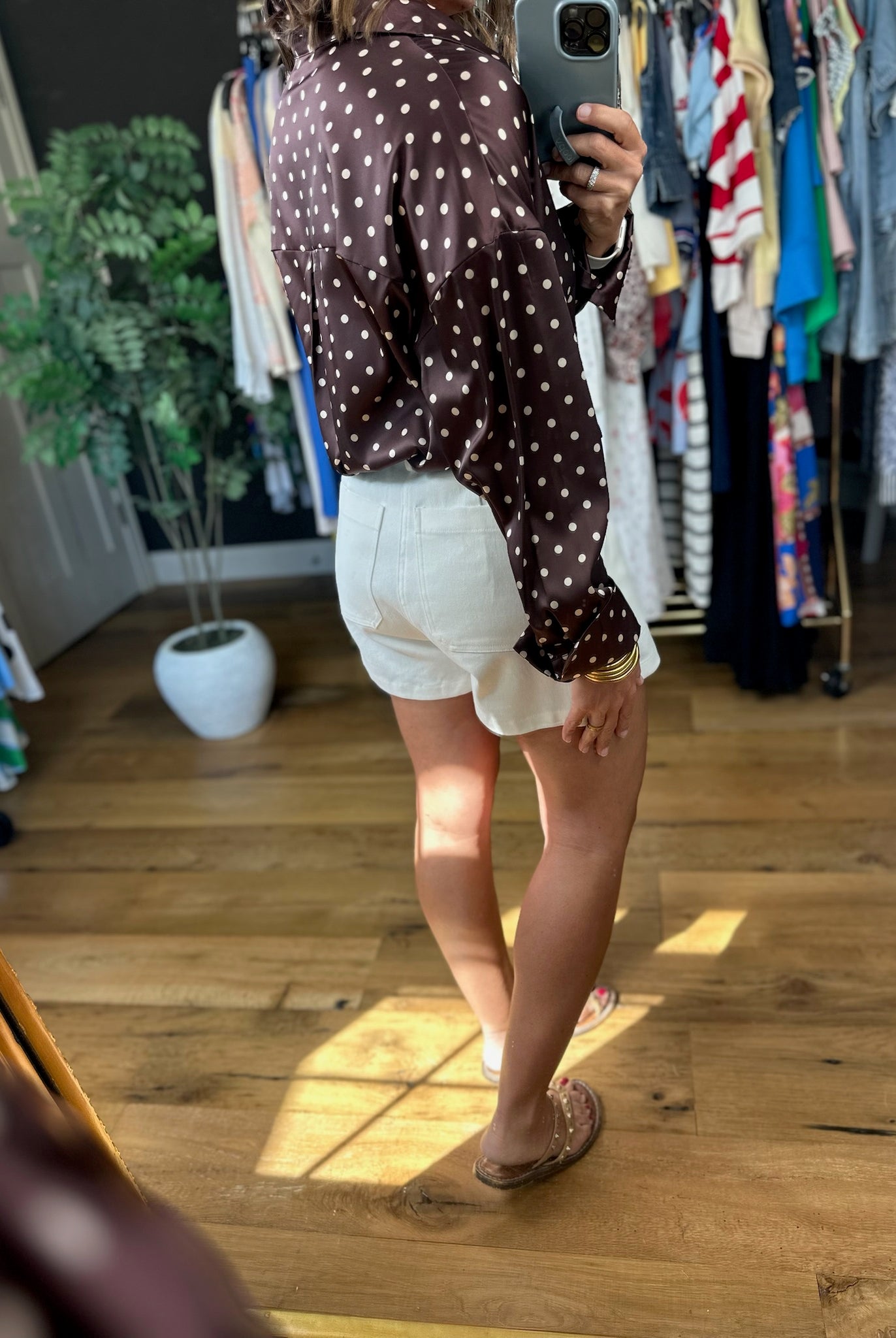 Served Its Purpose Polka-Dot Button-Down Top-Long Sleeves-Vine & Love-Anna Kaytes Boutique, Women's Fashion Boutique in Grinnell, Iowa