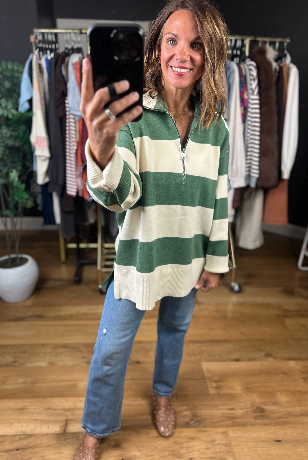 Moving On Oversized Zip-Up Knit-Sweaters-By Together-Anna Kaytes Boutique, Women's Fashion Boutique in Grinnell, Iowa