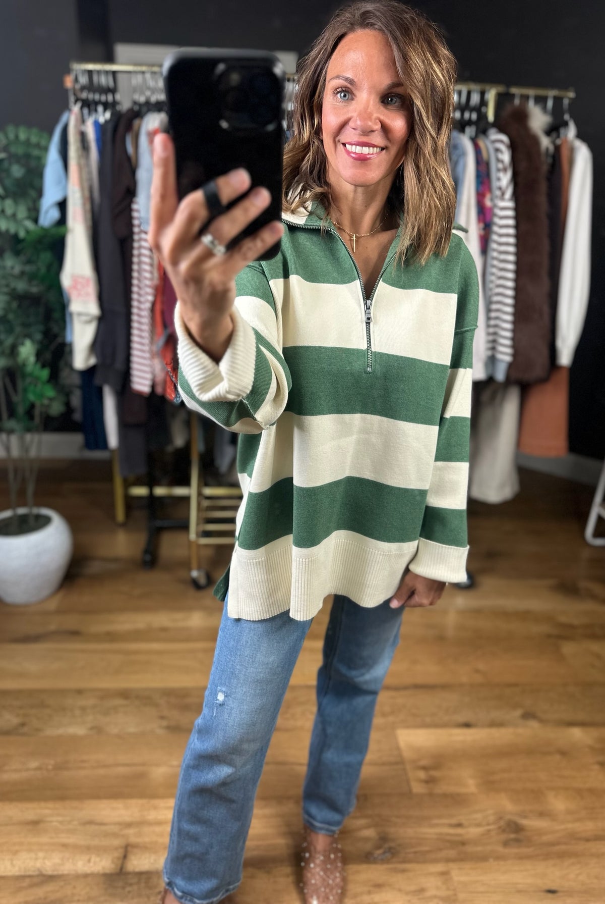 Moving On Oversized Zip-Up Knit-Sweaters-By Together-Anna Kaytes Boutique, Women's Fashion Boutique in Grinnell, Iowa