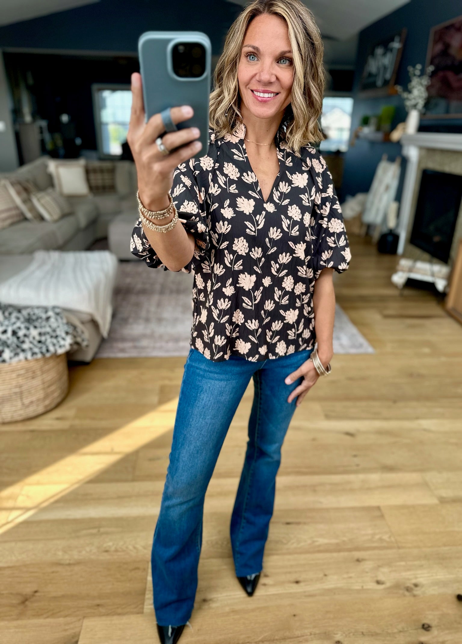 Autumn Petals Floral Top-THML-Anna Kaytes Boutique, Women's Fashion Boutique in Grinnell, Iowa