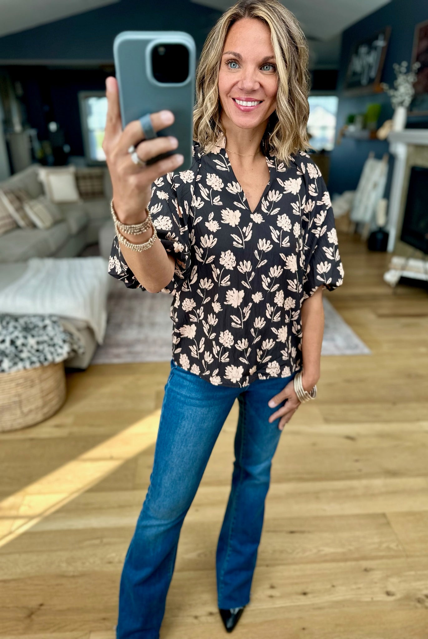 Autumn Petals Floral Top-THML-Anna Kaytes Boutique, Women's Fashion Boutique in Grinnell, Iowa