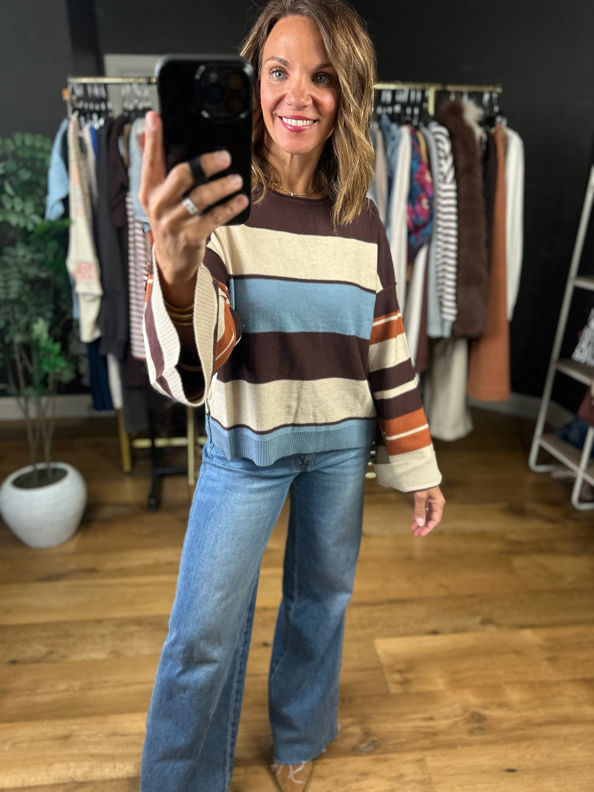Same Roots Striped Lightweight Knit-Sweaters-Very J-Anna Kaytes Boutique, Women's Fashion Boutique in Grinnell, Iowa