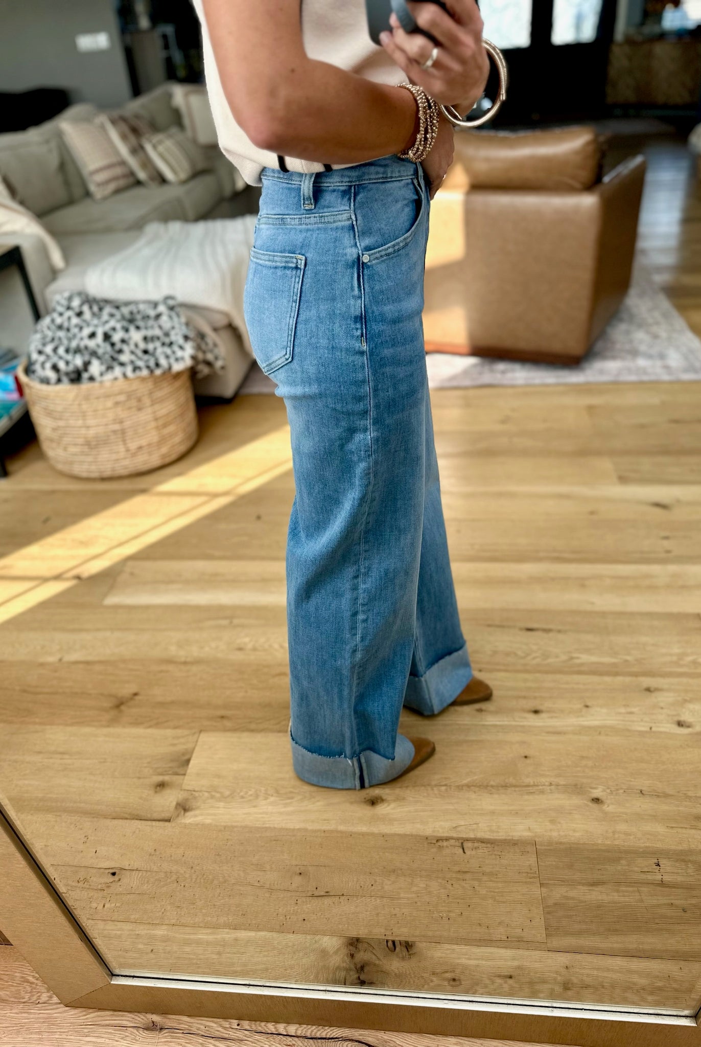 The Jenna High-Rise Straight Cuff Denim-Anniewear-Anna Kaytes Boutique, Women's Fashion Boutique in Grinnell, Iowa