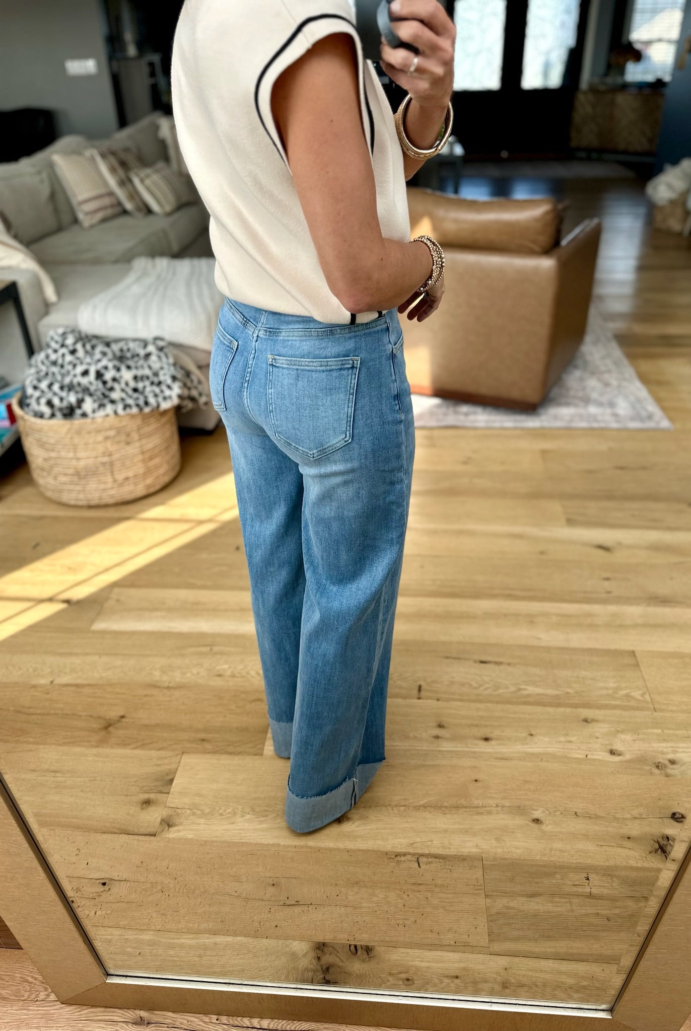 The Jenna High-Rise Straight Cuff Denim-Anniewear-Anna Kaytes Boutique, Women's Fashion Boutique in Grinnell, Iowa