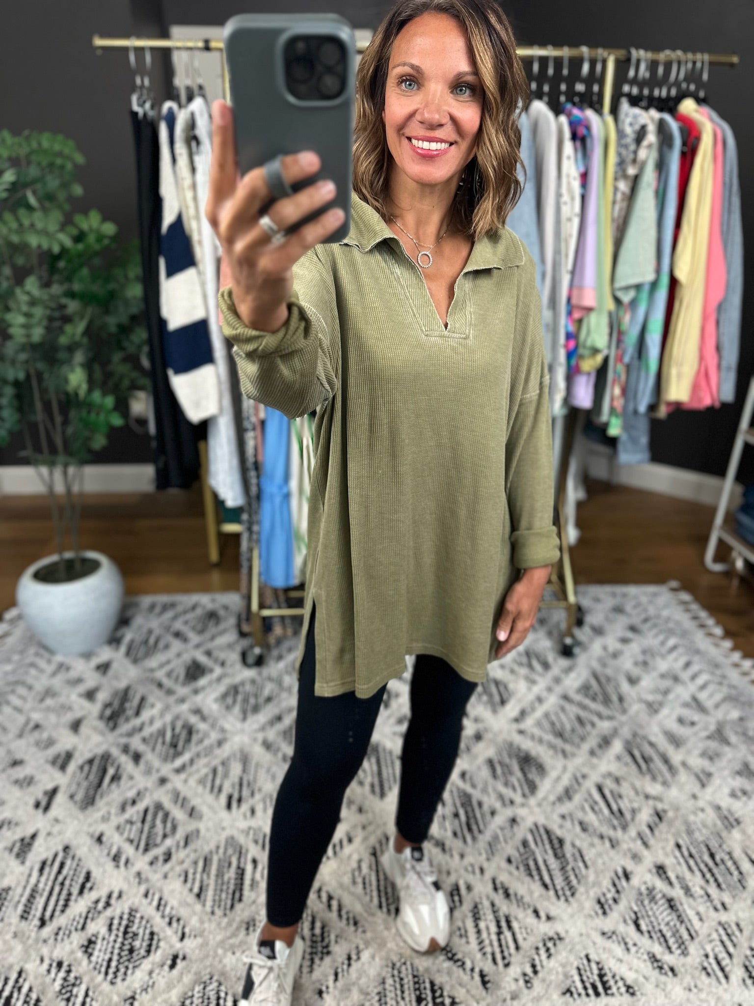 Come Along Ribbed Flowy Top-Long Sleeves-Mono B-Anna Kaytes Boutique, Women's Fashion Boutique in Grinnell, Iowa