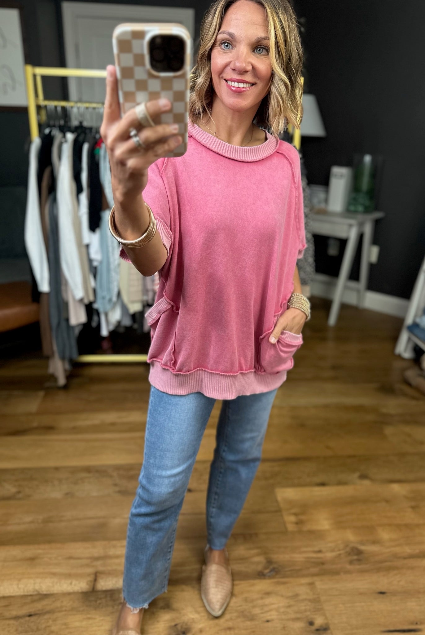 By My Side Washed Pocket Top - Multiple Options-Easel-Anna Kaytes Boutique, Women's Fashion Boutique in Grinnell, Iowa