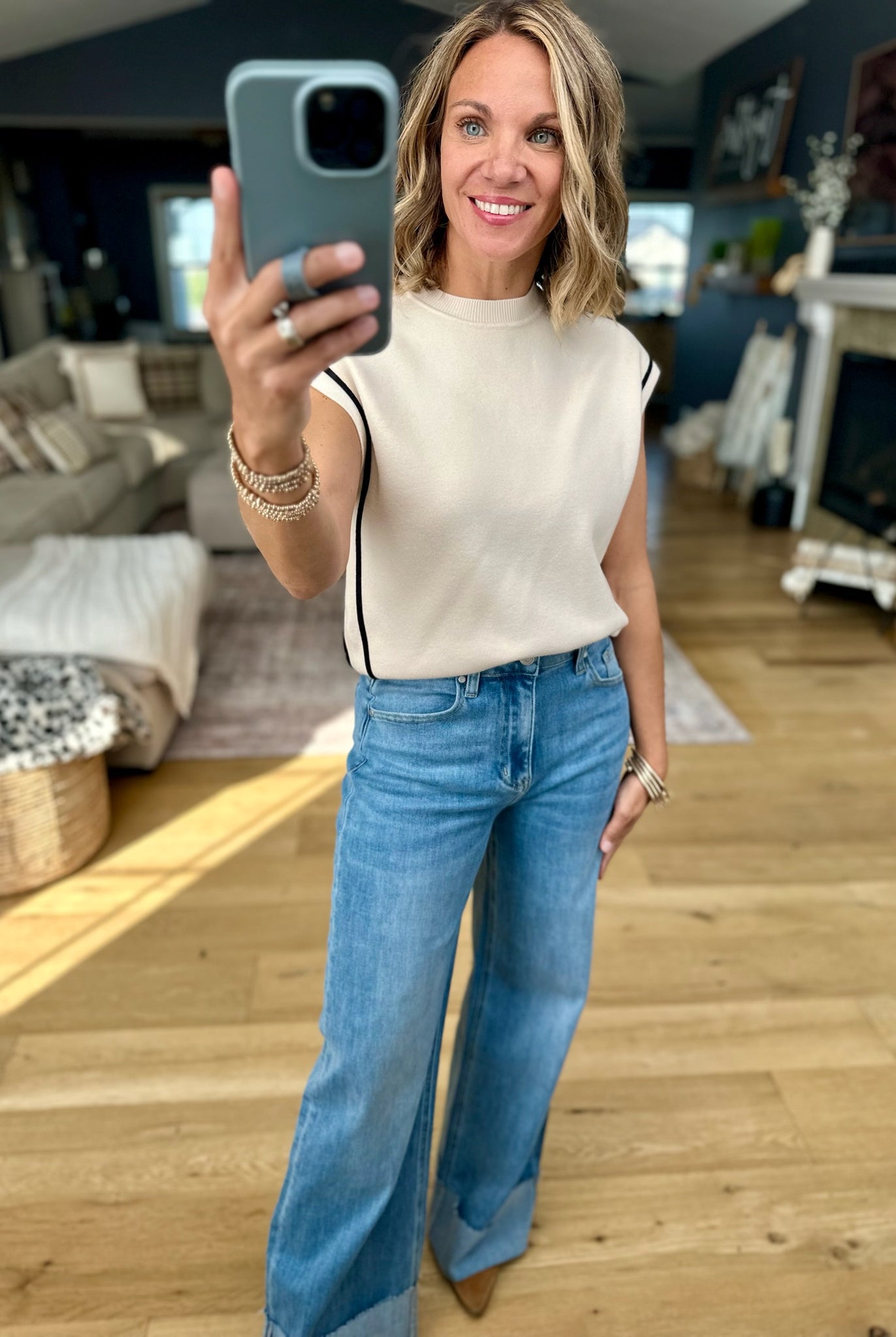 In Another World Knit Trimmed Top-THML-Anna Kaytes Boutique, Women's Fashion Boutique in Grinnell, Iowa