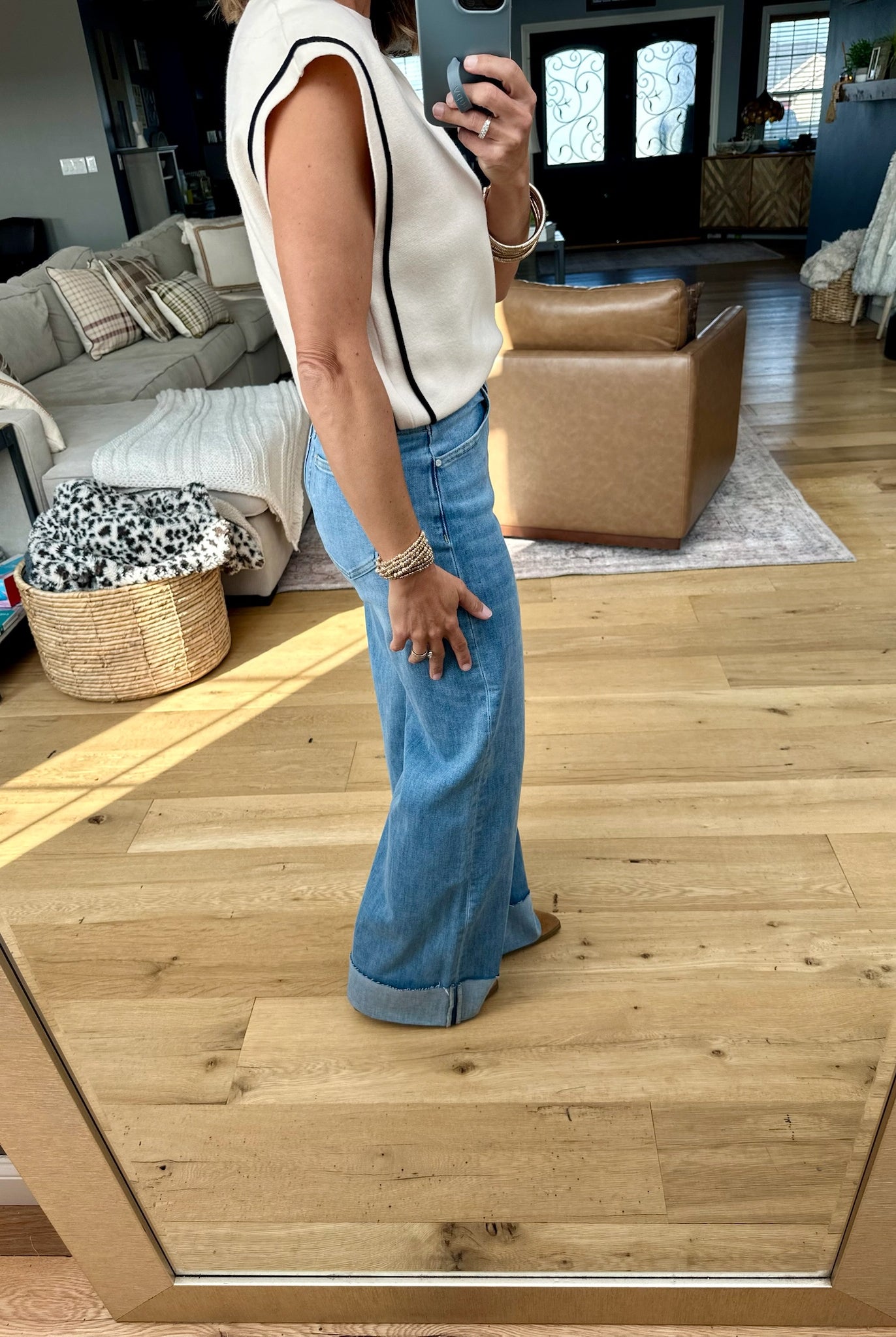 In Another World Knit Trimmed Top-THML-Anna Kaytes Boutique, Women's Fashion Boutique in Grinnell, Iowa