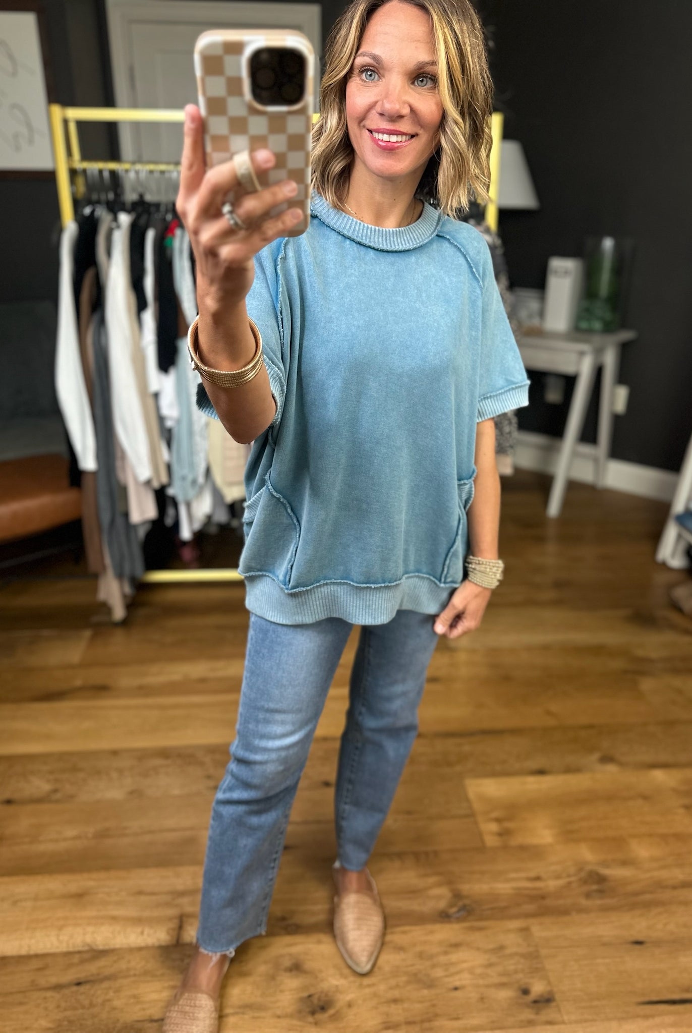 By My Side Washed Pocket Top - Multiple Options-Easel-Anna Kaytes Boutique, Women's Fashion Boutique in Grinnell, Iowa