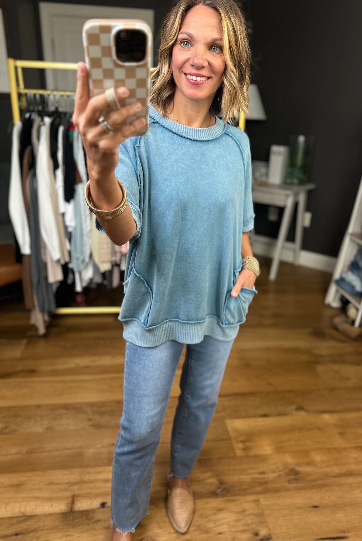 By My Side Washed Pocket Top - Multiple Options-Easel-Anna Kaytes Boutique, Women's Fashion Boutique in Grinnell, Iowa