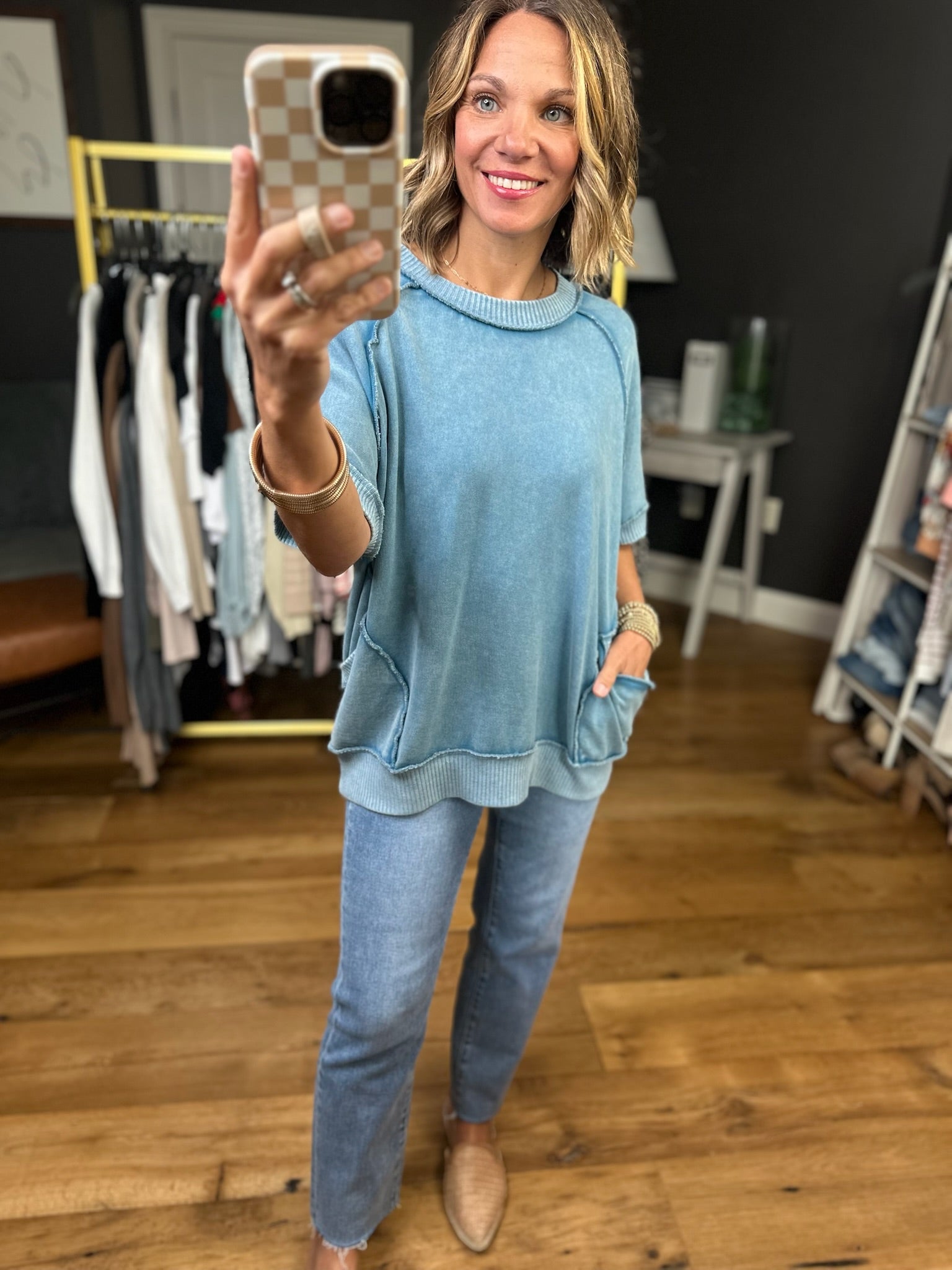 By My Side Washed Pocket Top - Multiple Options-Easel-Anna Kaytes Boutique, Women's Fashion Boutique in Grinnell, Iowa