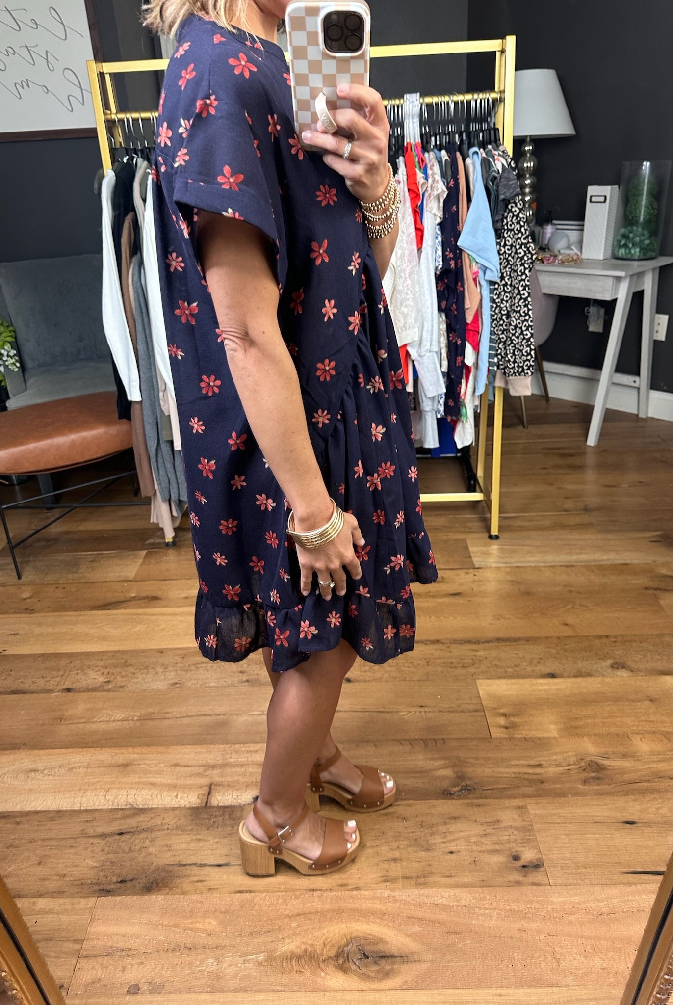 Field Of Florals Pocket Dress - Navy-Easel-Anna Kaytes Boutique, Women's Fashion Boutique in Grinnell, Iowa