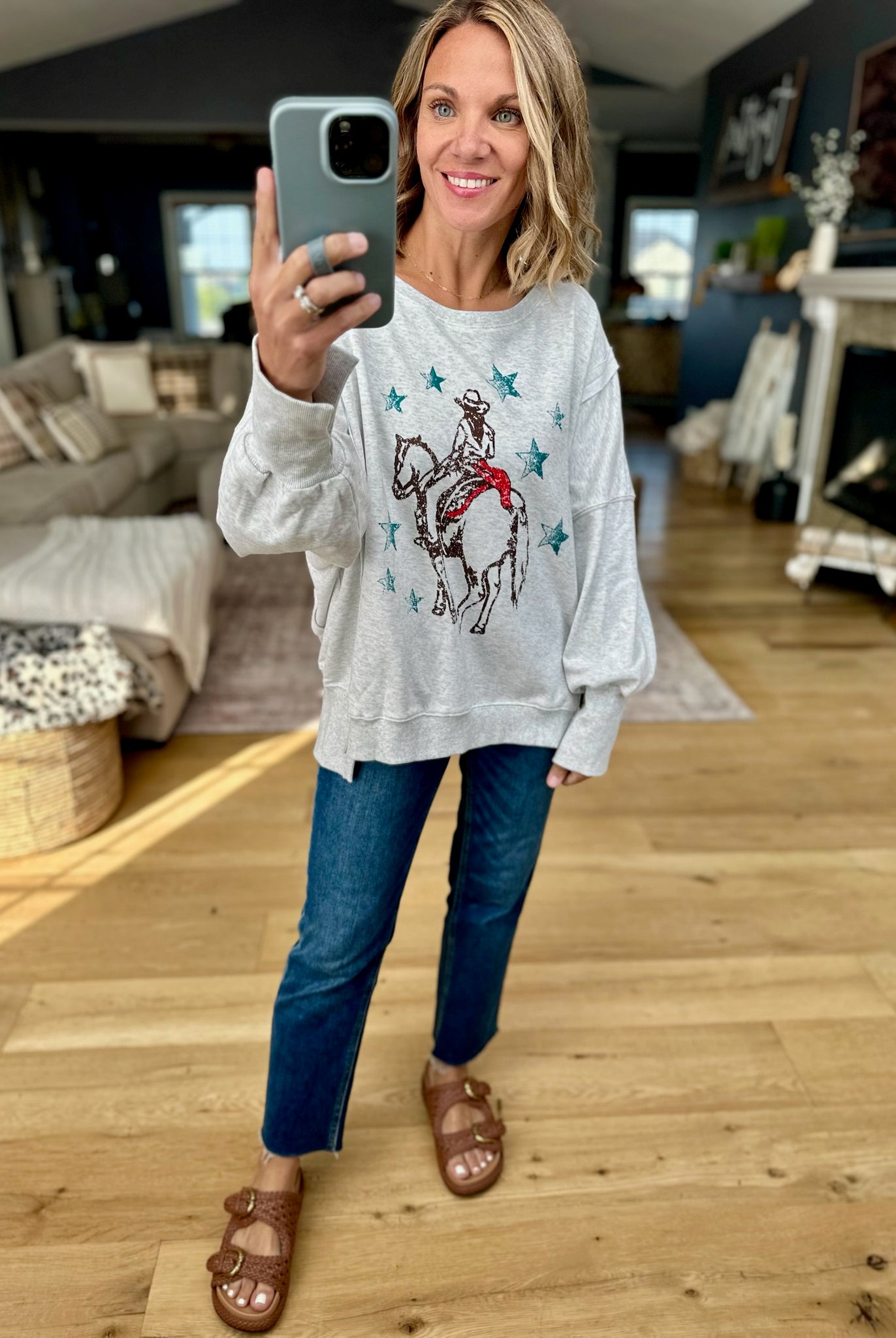 Wild Wild West Graphic Crew-Eesome-Anna Kaytes Boutique, Women's Fashion Boutique in Grinnell, Iowa